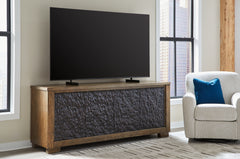 Family Deals Furniture - Ashley Furniture - Rosswain 80" TV Stand - 80" / Warm Brown - W763-68