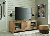 Family Deals Furniture - Ashley Furniture - Rencott 80" TV Stand - 80" / Light Brown - W781-68