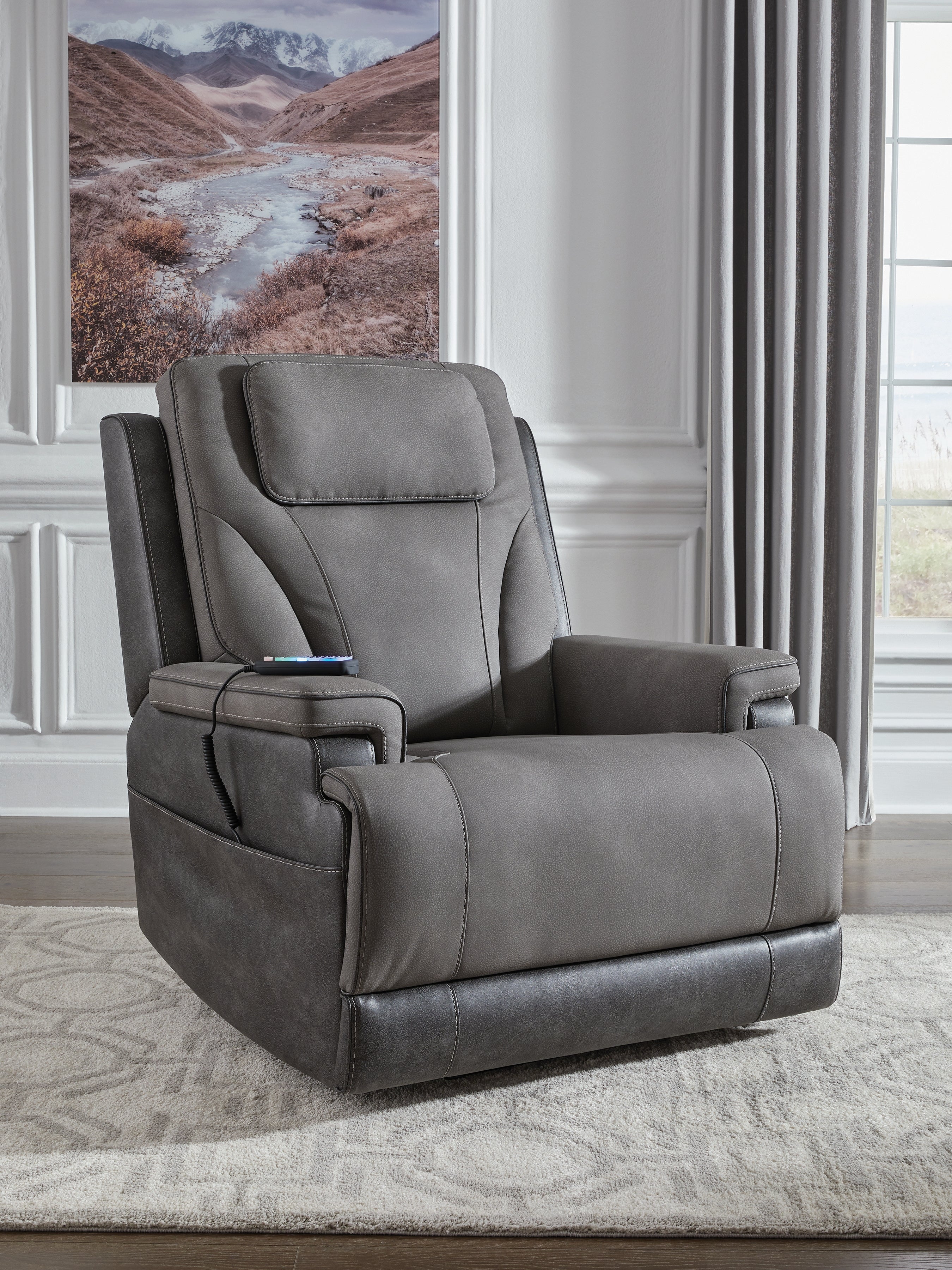 Family Deals Furniture - Ashley Furniture - 4Z-Peaceful Pause Living Room - Power Lift Recliner / Slate - PC1210412
