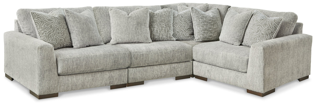 Family Deals Furniture - Ashley Furniture - Regent Park Sectional - RAF 6-Piece Sectional / Pewter - 14404S7