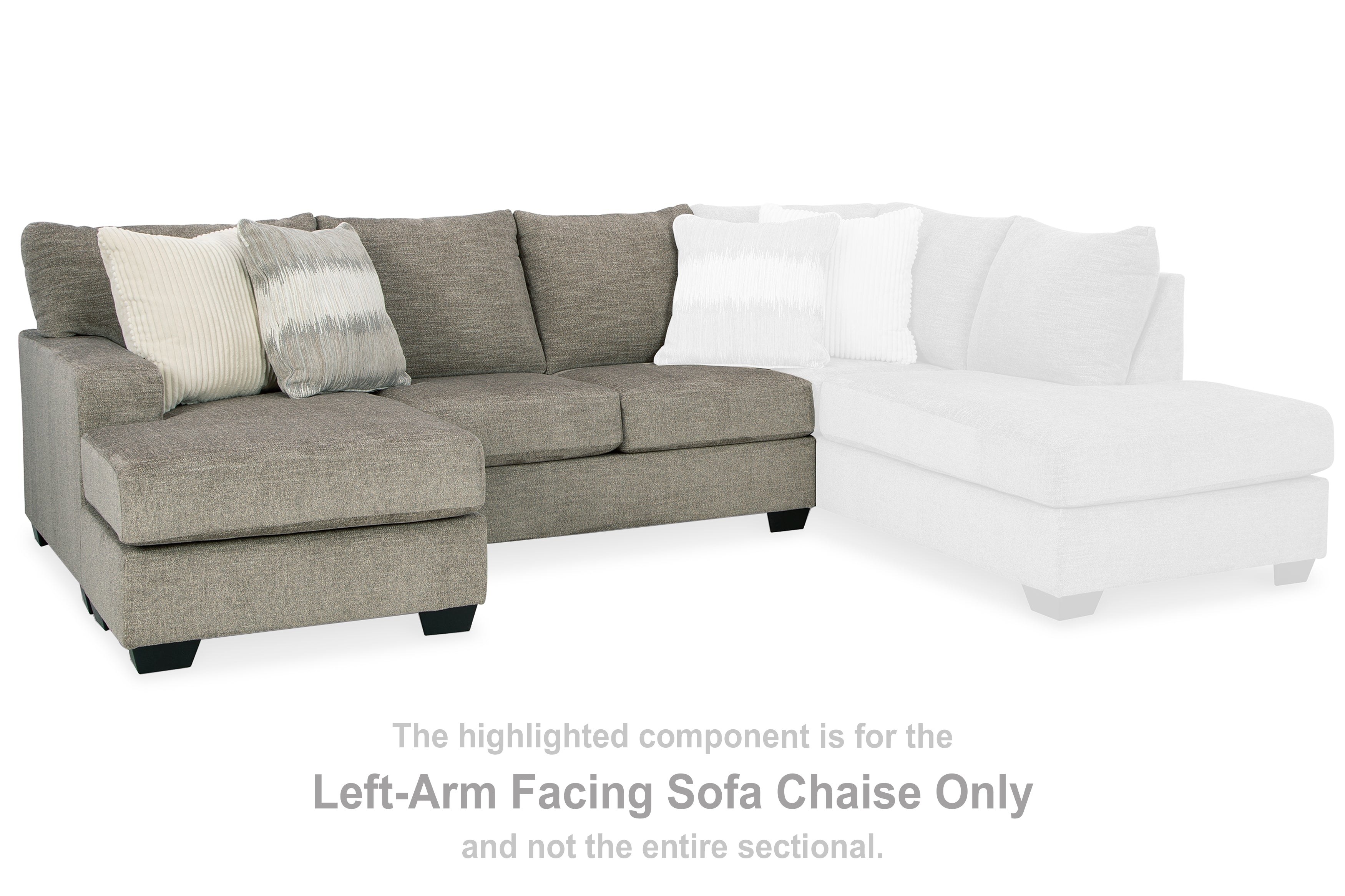 Family Deals Furniture - Ashley Furniture - Creswell Sectional - LAF Sofa Chaise / Stone - 1530502