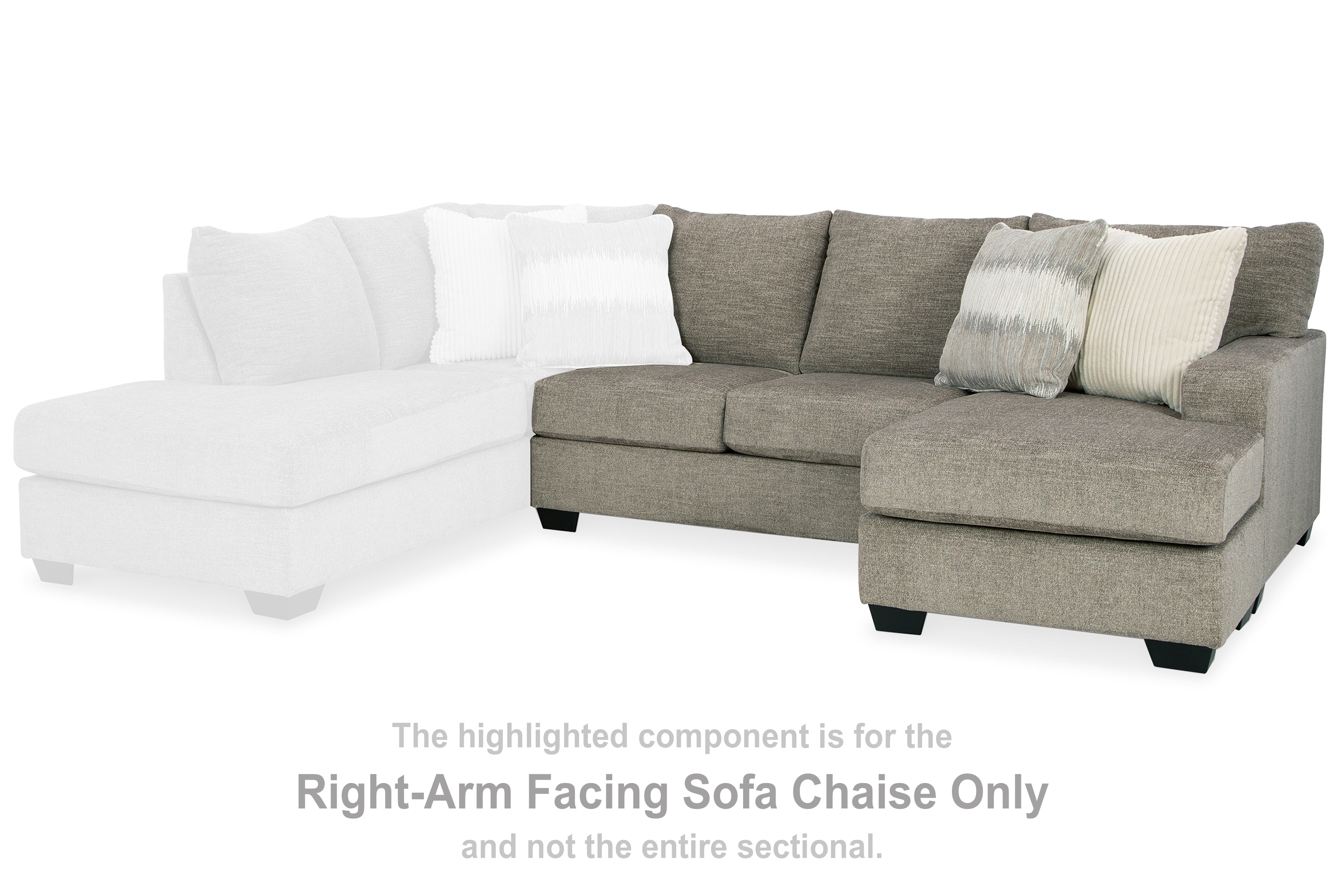 Family Deals Furniture - Ashley Furniture - Creswell Sectional - RAF Sofa Chaise / Stone - 1530503