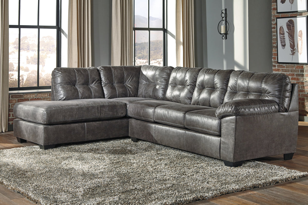 Family Deals Furniture - Ashley Furniture - Fallston Sectional - RAF 2-Piece Sectional with Chaise / Slate - 17221S1