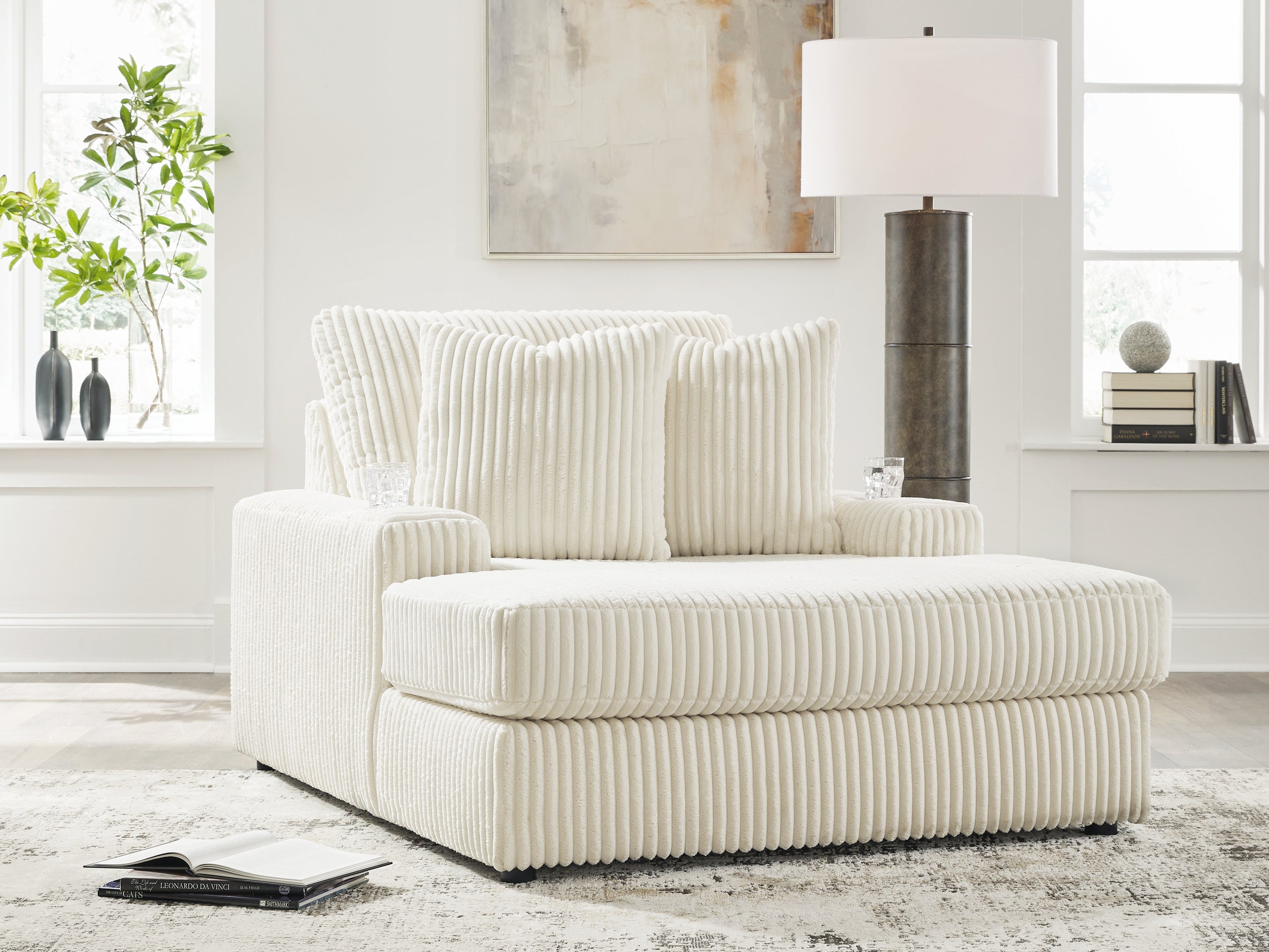 Family Deals Furniture - Ashley Furniture - Lindyn Living Room - Chaise / Ivory - 2110415