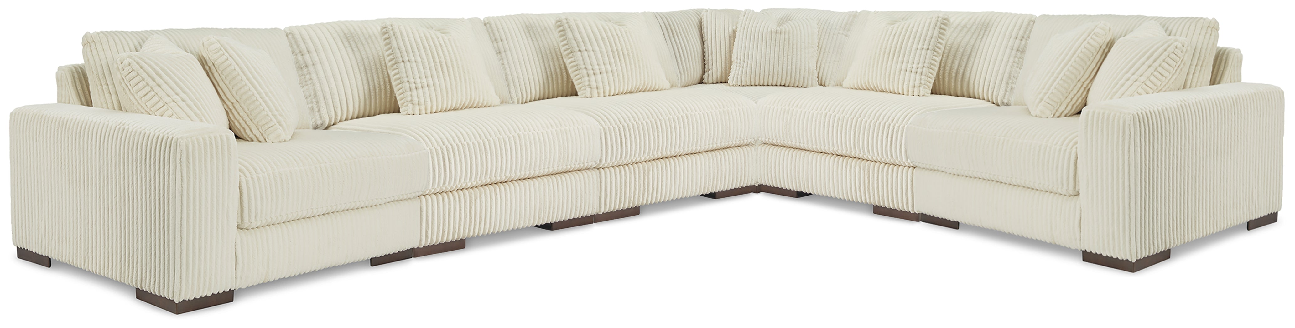 Family Deals Furniture - Ashley Furniture - Lindyn Sectional - RAF 6-Piece Sectional / Ivory - 21104S20
