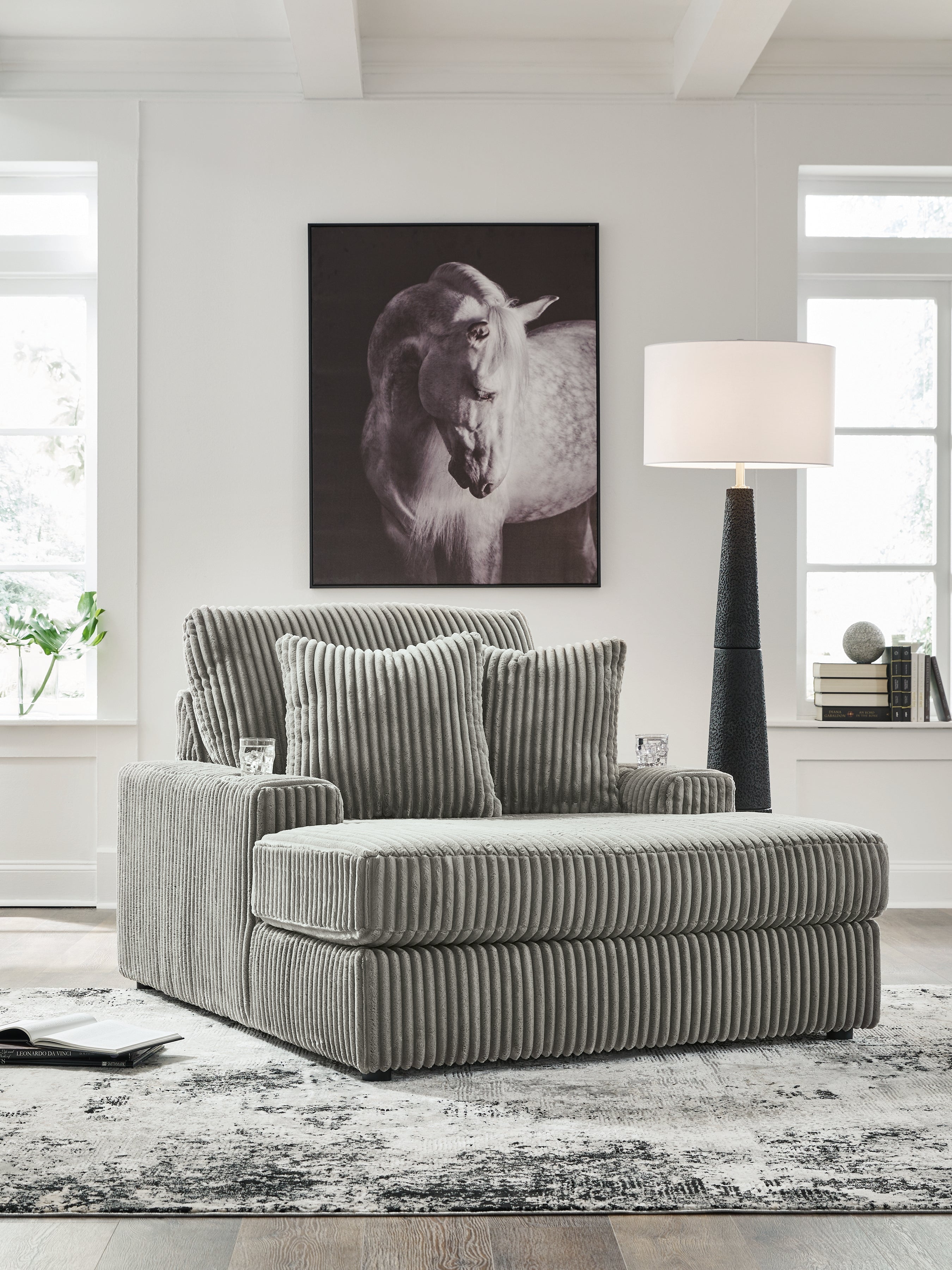 Family Deals Furniture - Ashley Furniture - Lindyn Living Room - Chaise / Fog - 2110515