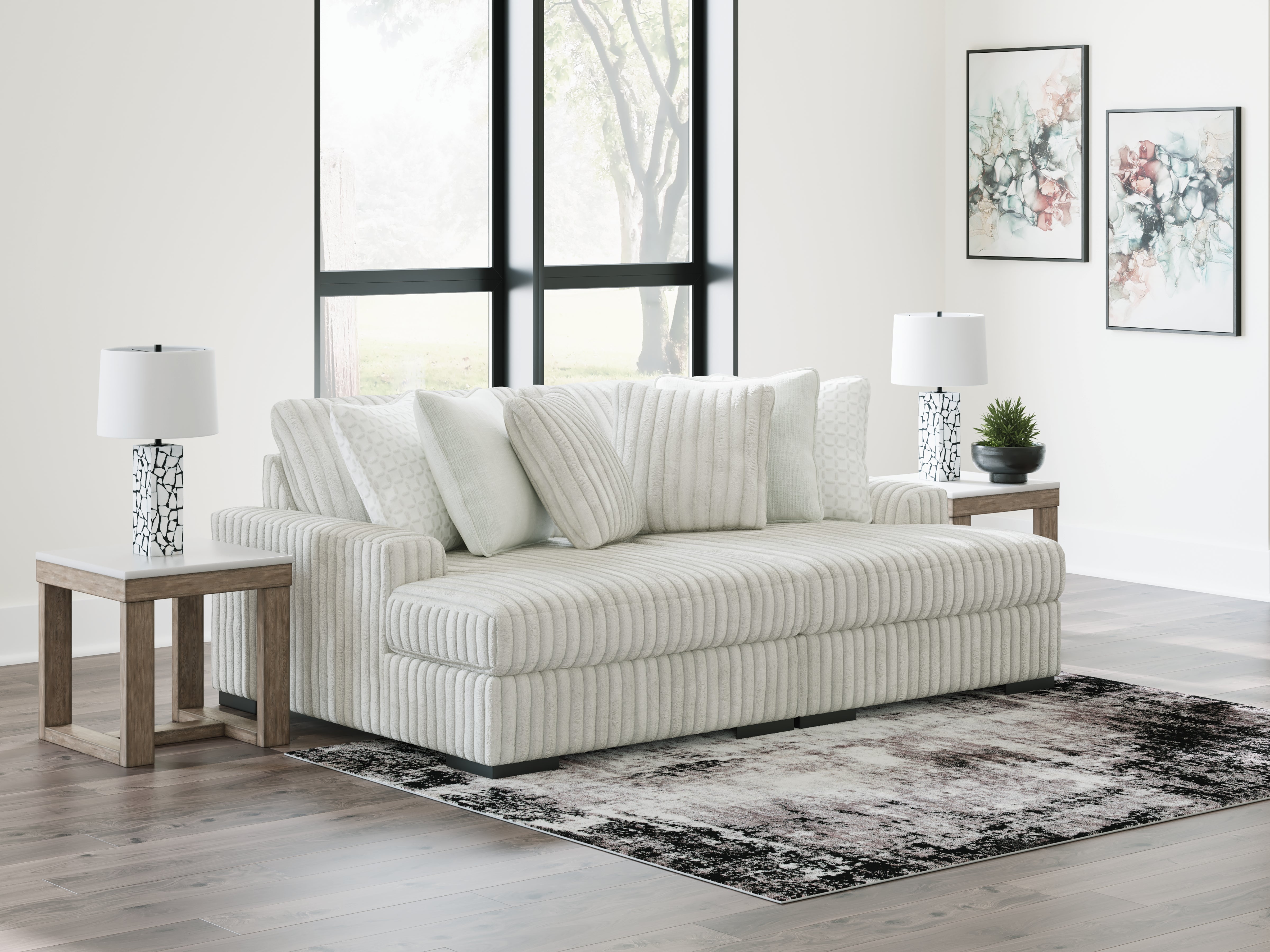 Family Deals Furniture - Ashley Furniture - Stupendous Sectional - RAF 2-Piece Sectional with Chaise / Alloy - 25903S6
