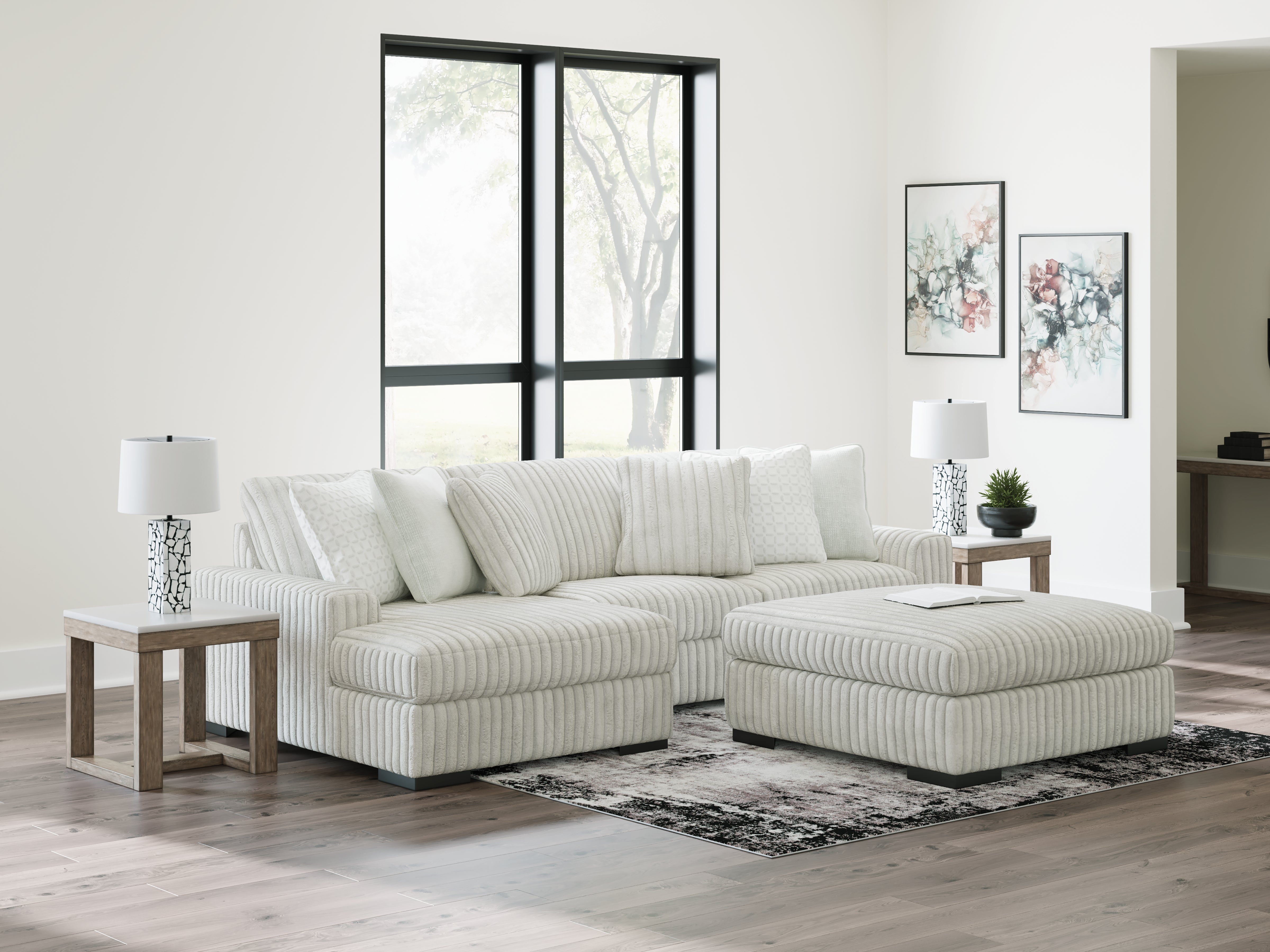 Family Deals Furniture - Ashley Furniture - Stupendous Sectional - LAF 2-Piece Sectional with Chaise / Alloy - 25903S7