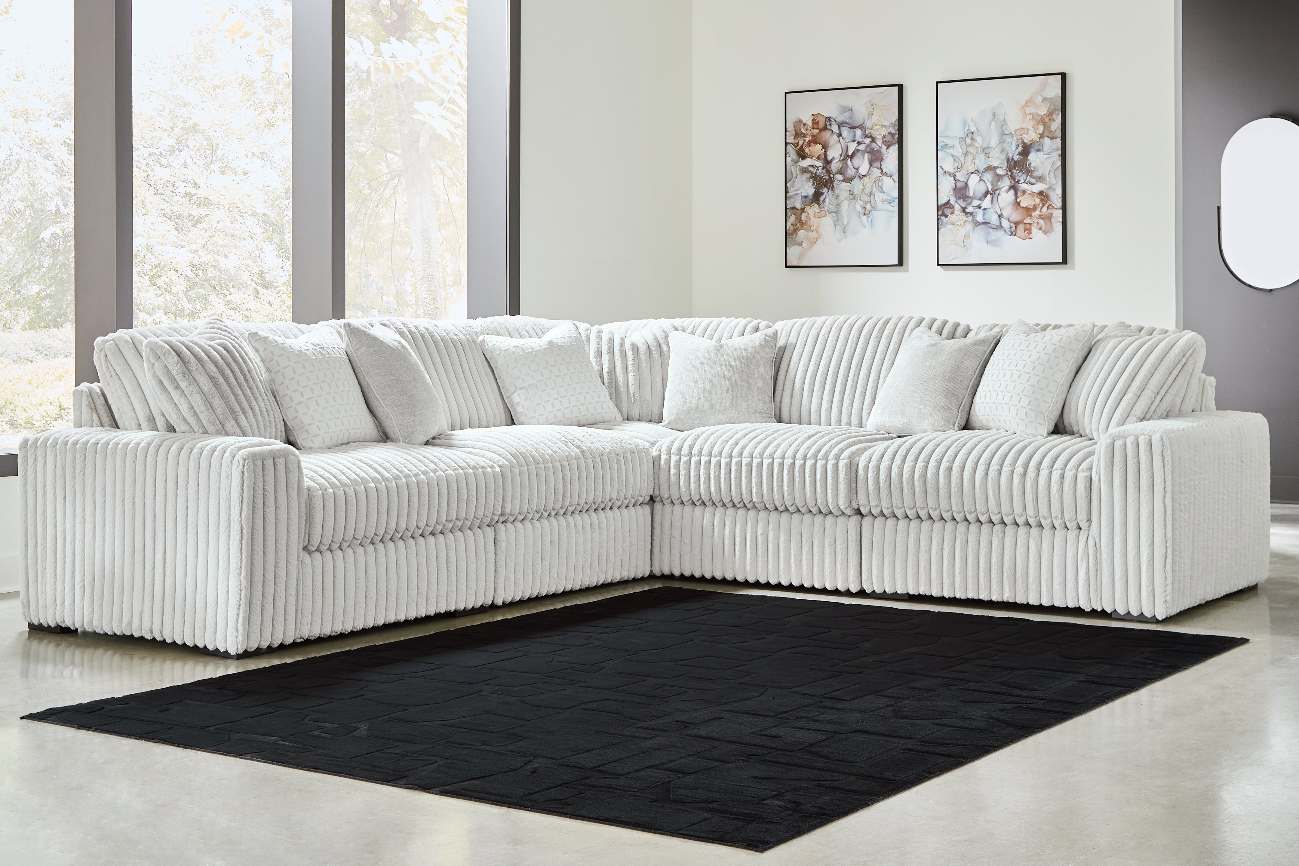 Family Deals Furniture - Ashley Furniture - Stupendous Sectional - RAF 5-Piece Sectional / Alloy - 25903S24