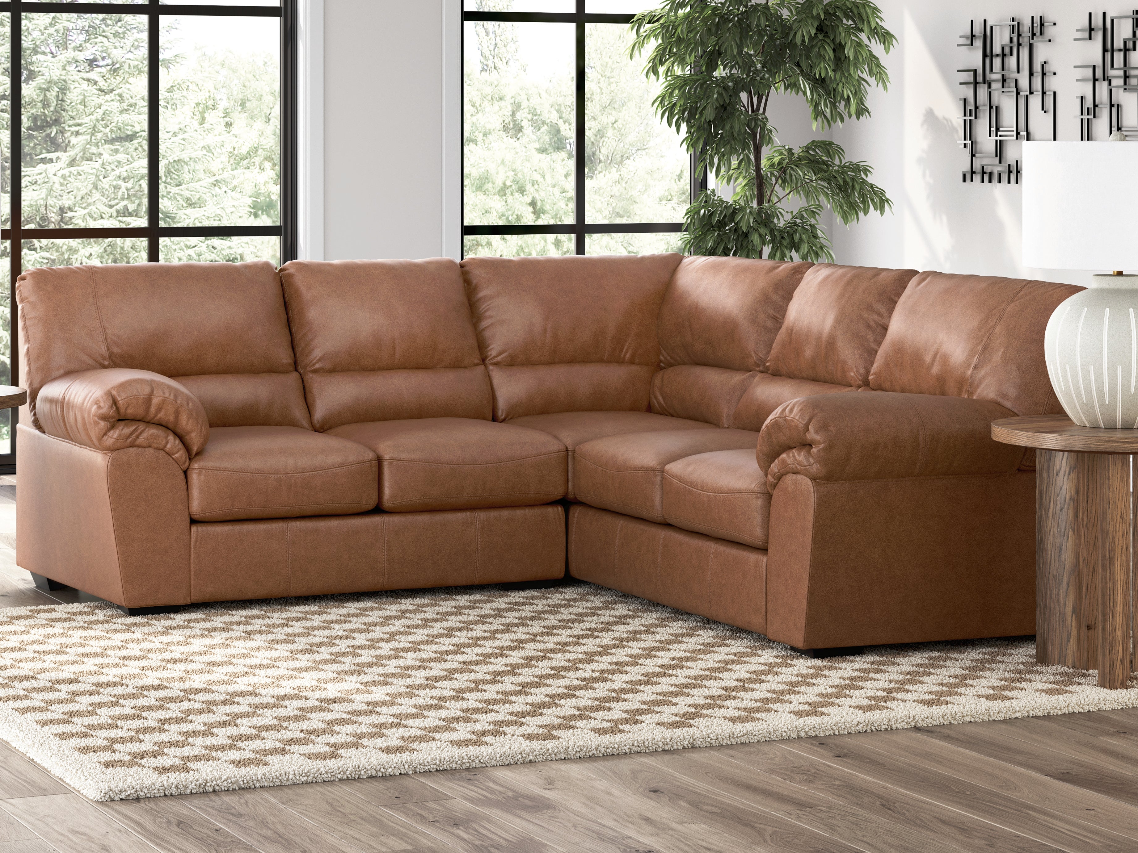 Family Deals Furniture - Ashley Furniture - WillowBend Sectional - RAF 2-Piece Sectional / Caramel - PC27704S1