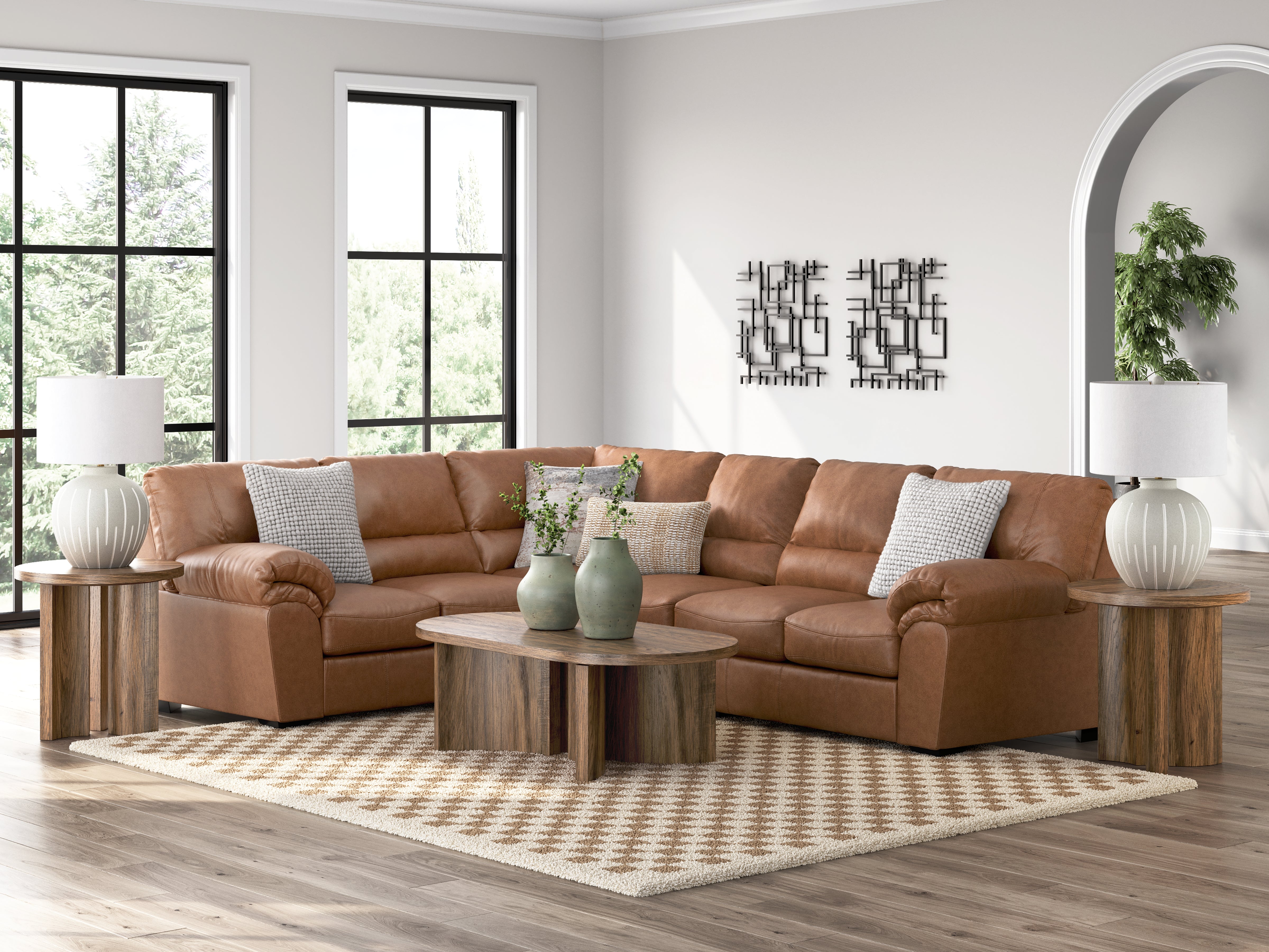 Family Deals Furniture - Ashley Furniture - WillowBend Sectional - LAF 3-Piece Sectional / Caramel - PC27704S4