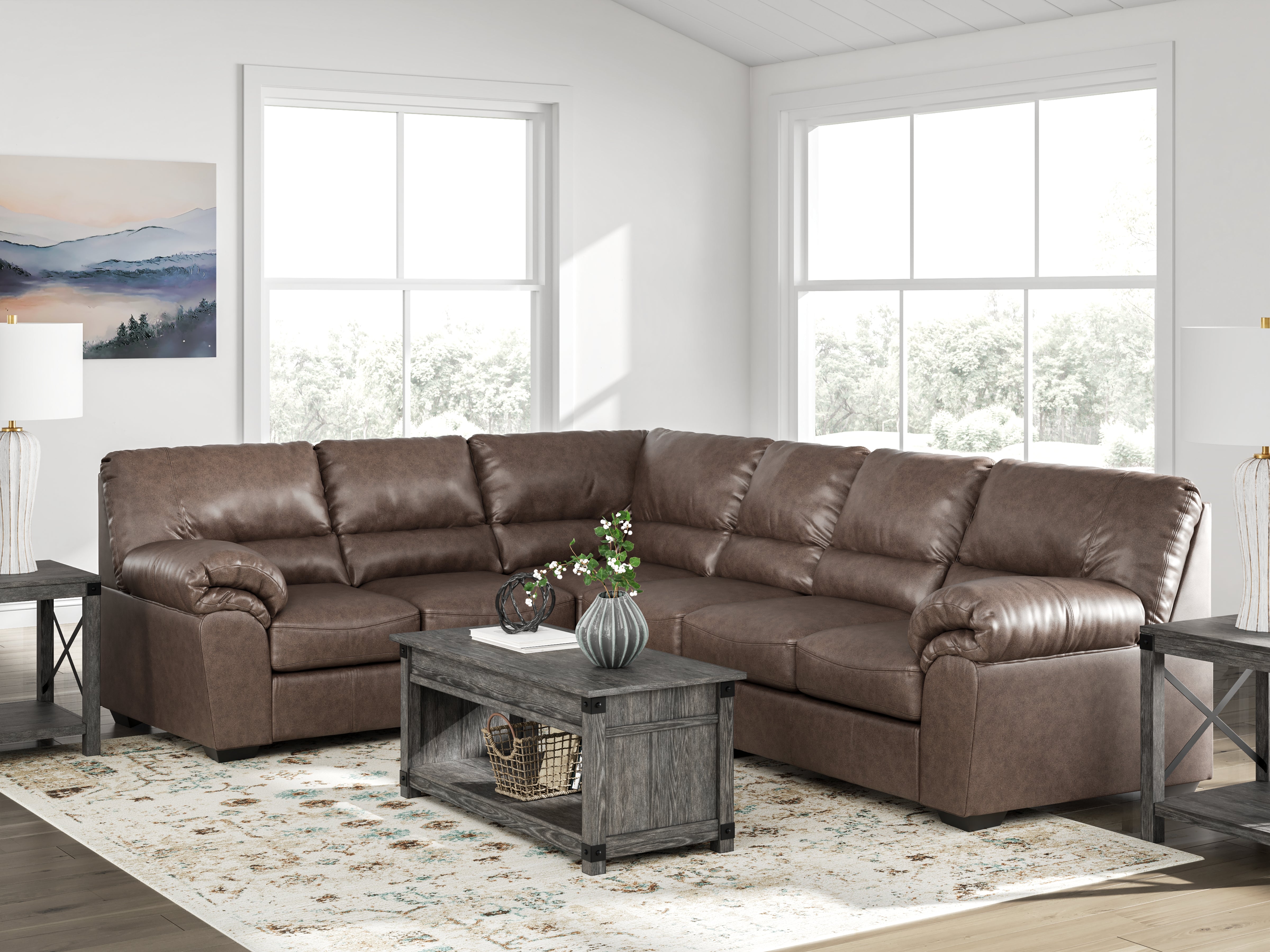 Family Deals Furniture - Ashley Furniture - WillowBend Sectional - LAF 3-Piece Sectional / Umber - PC27705S4