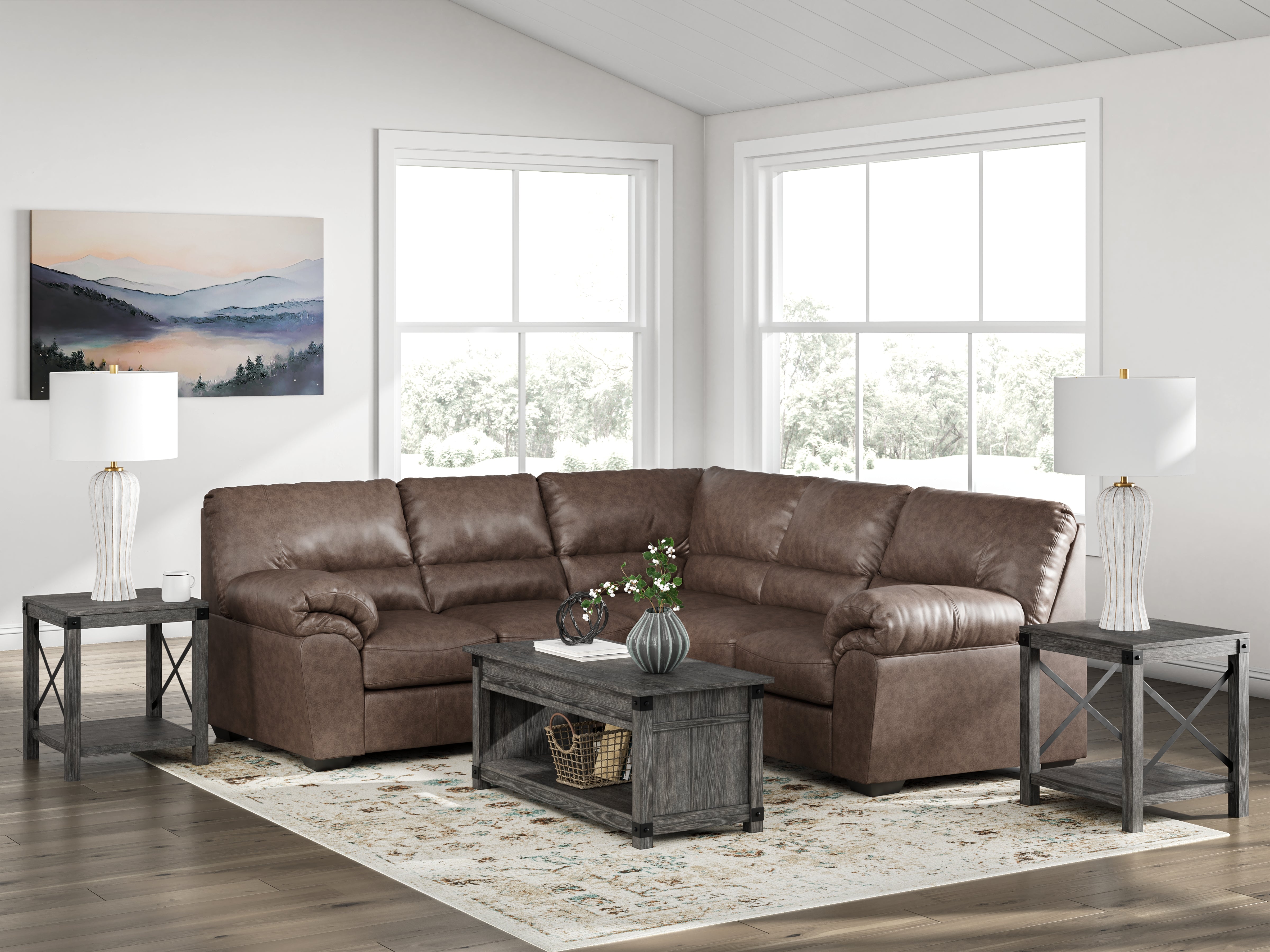 Family Deals Furniture - Ashley Furniture - WillowBend Sectional - LAF 2-Piece Sectional / Umber - PC27705S2