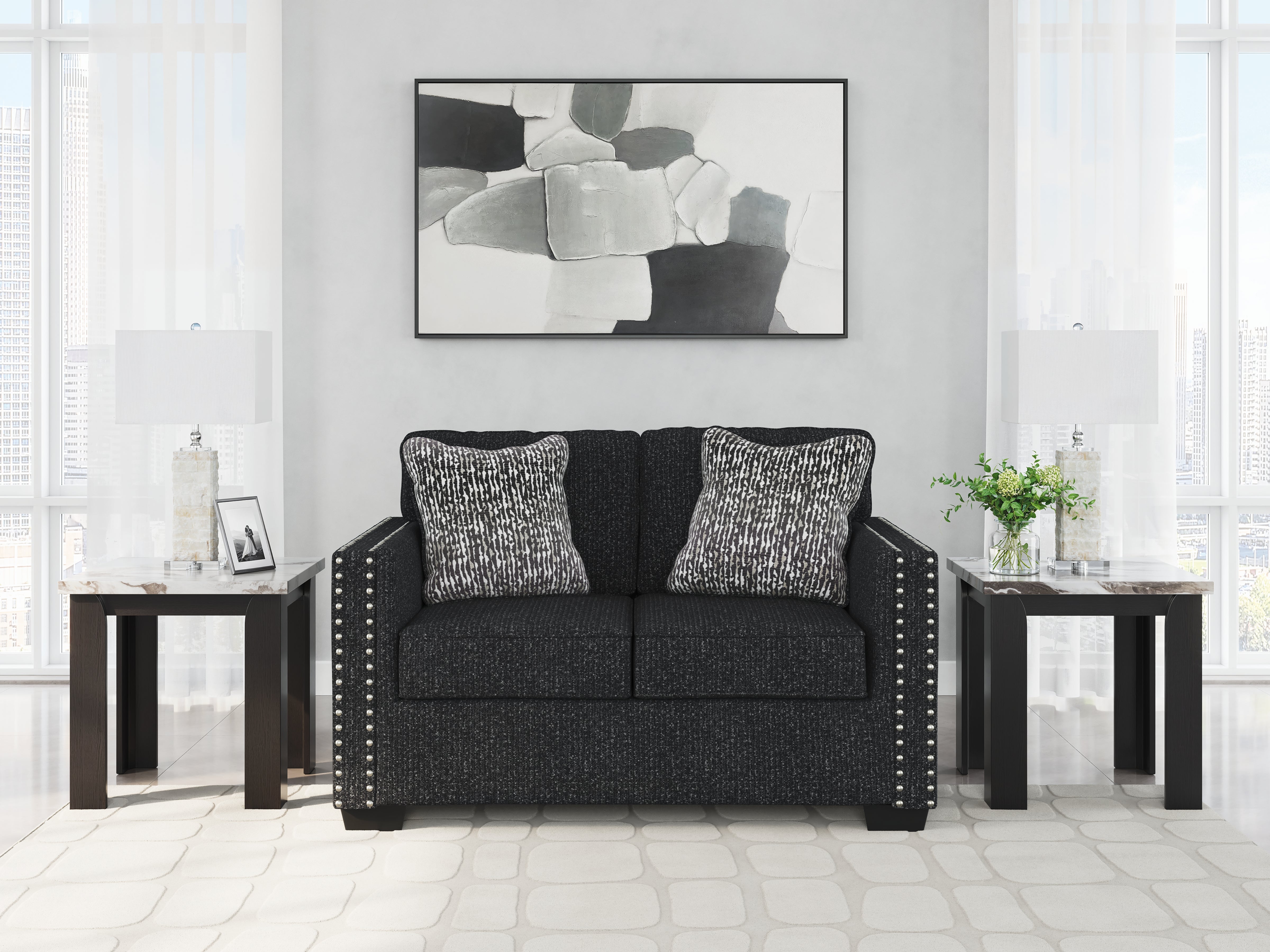 Family Deals Furniture - Ashley Furniture - Jasmine Peaks Living Room - Loveseat / Coal - 2890435