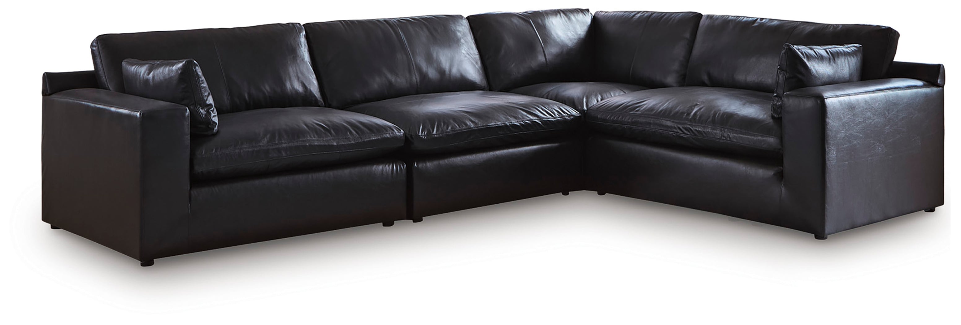 Family Deals Furniture - Ashley Furniture - Emilia Sectional - RAF 4-Piece Sectional / Black - 30902S3