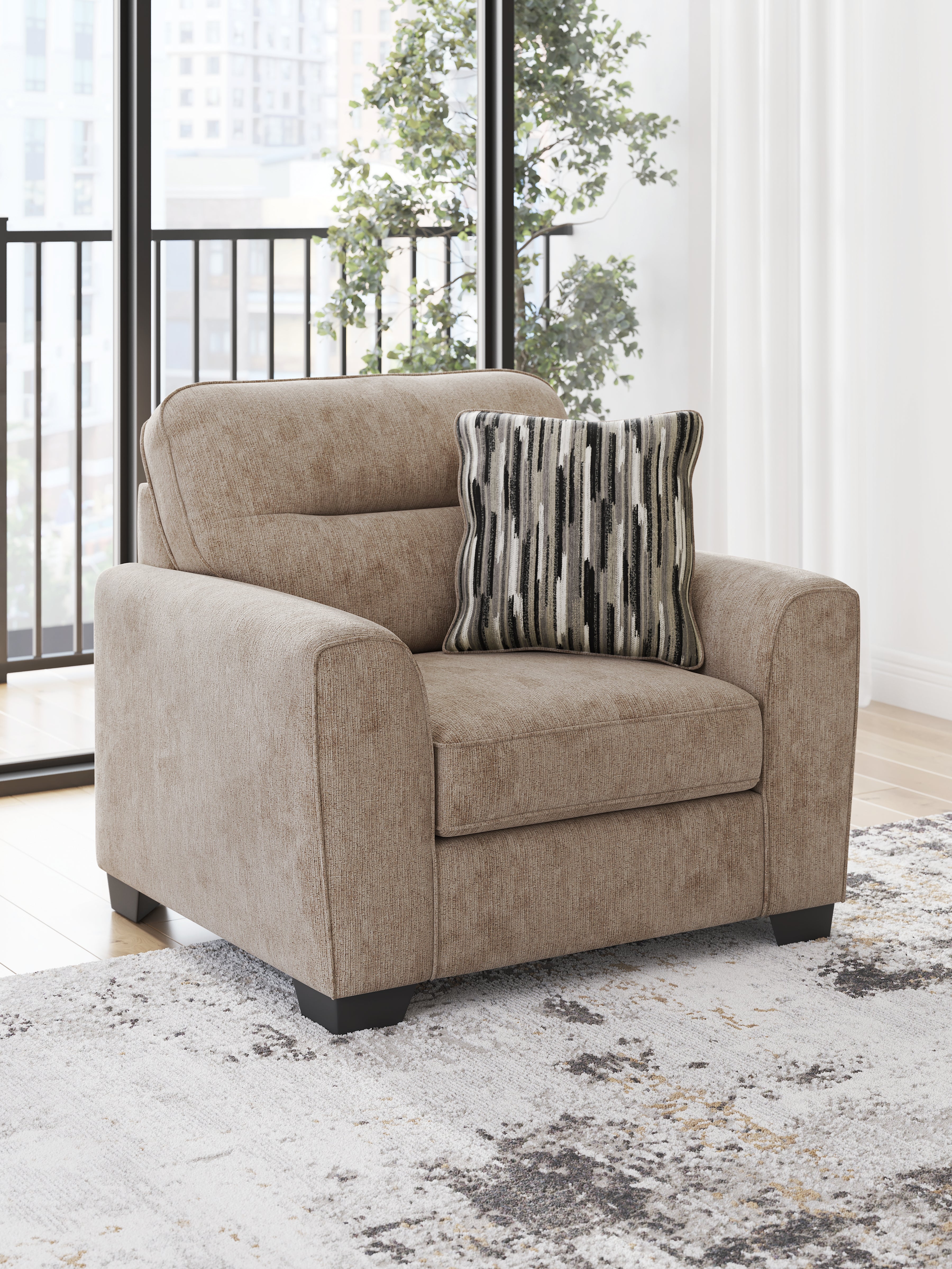 Family Deals Furniture - Ashley Furniture - Olten Living Room - Chair and a Half / Mocha - 3130423