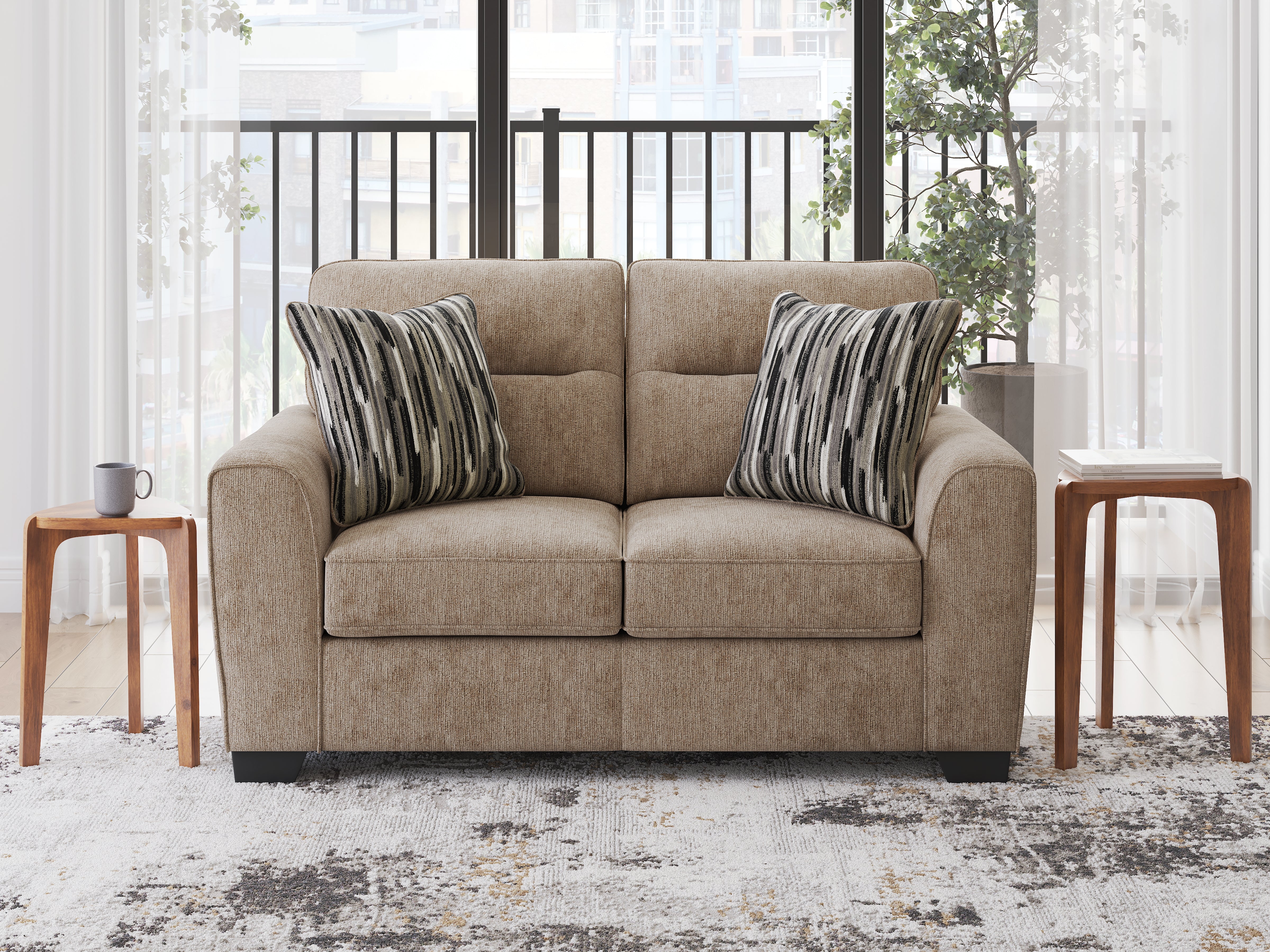 Family Deals Furniture - Ashley Furniture - Olten Living Room - Loveseat / Mocha - 3130435