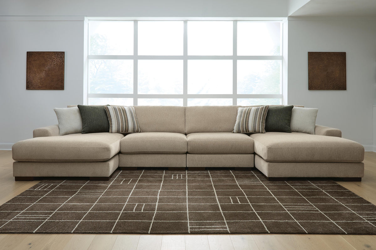 Family Deals Furniture - Ashley Furniture - Linenhause Sectional - RAF 4-Piece Double Chaise Sectional - 31803S9