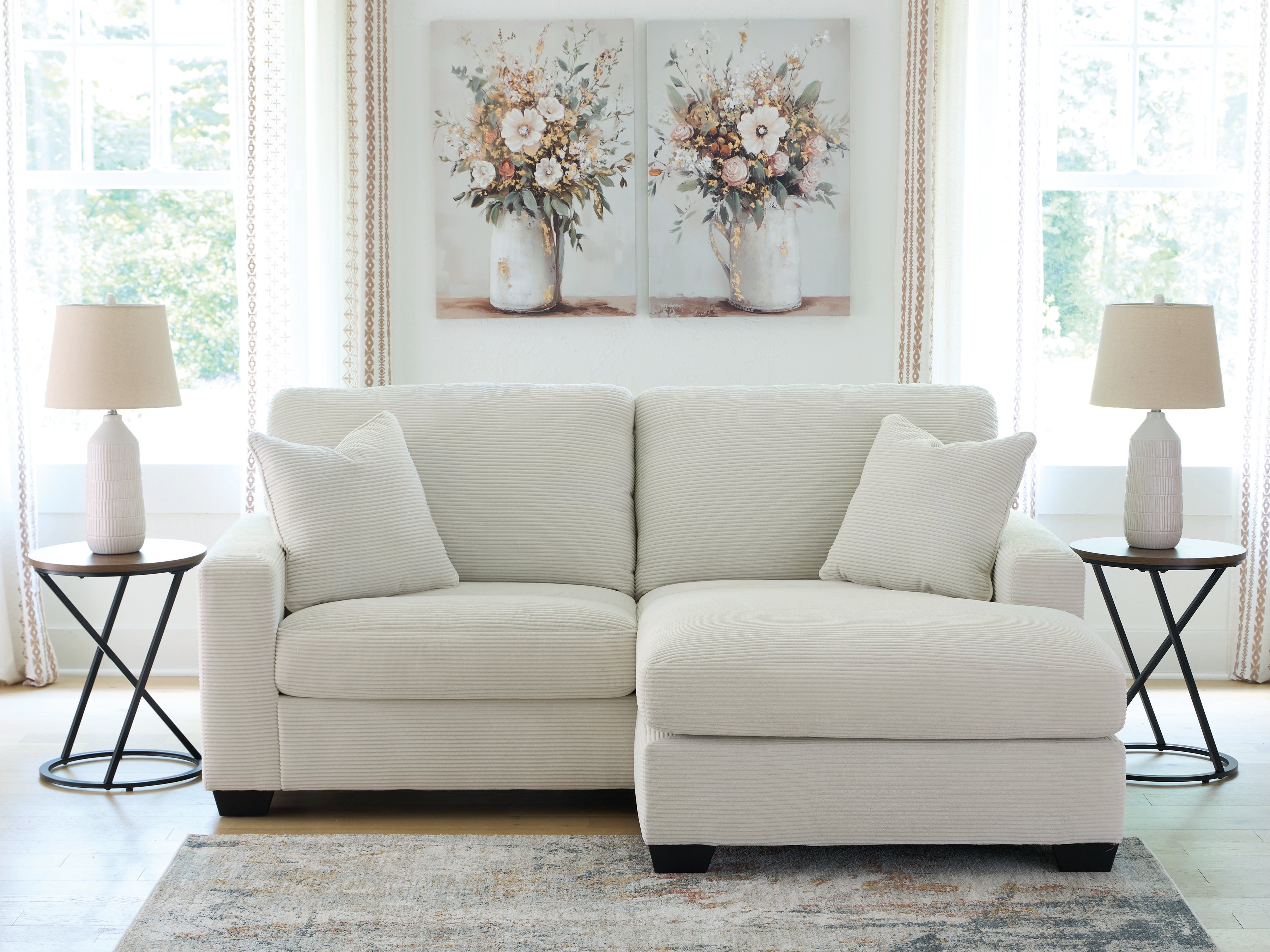 Family Deals Furniture - Ashley Furniture - Greenbriar Living Room - Sofa Chaise / Ivory - PC3200618