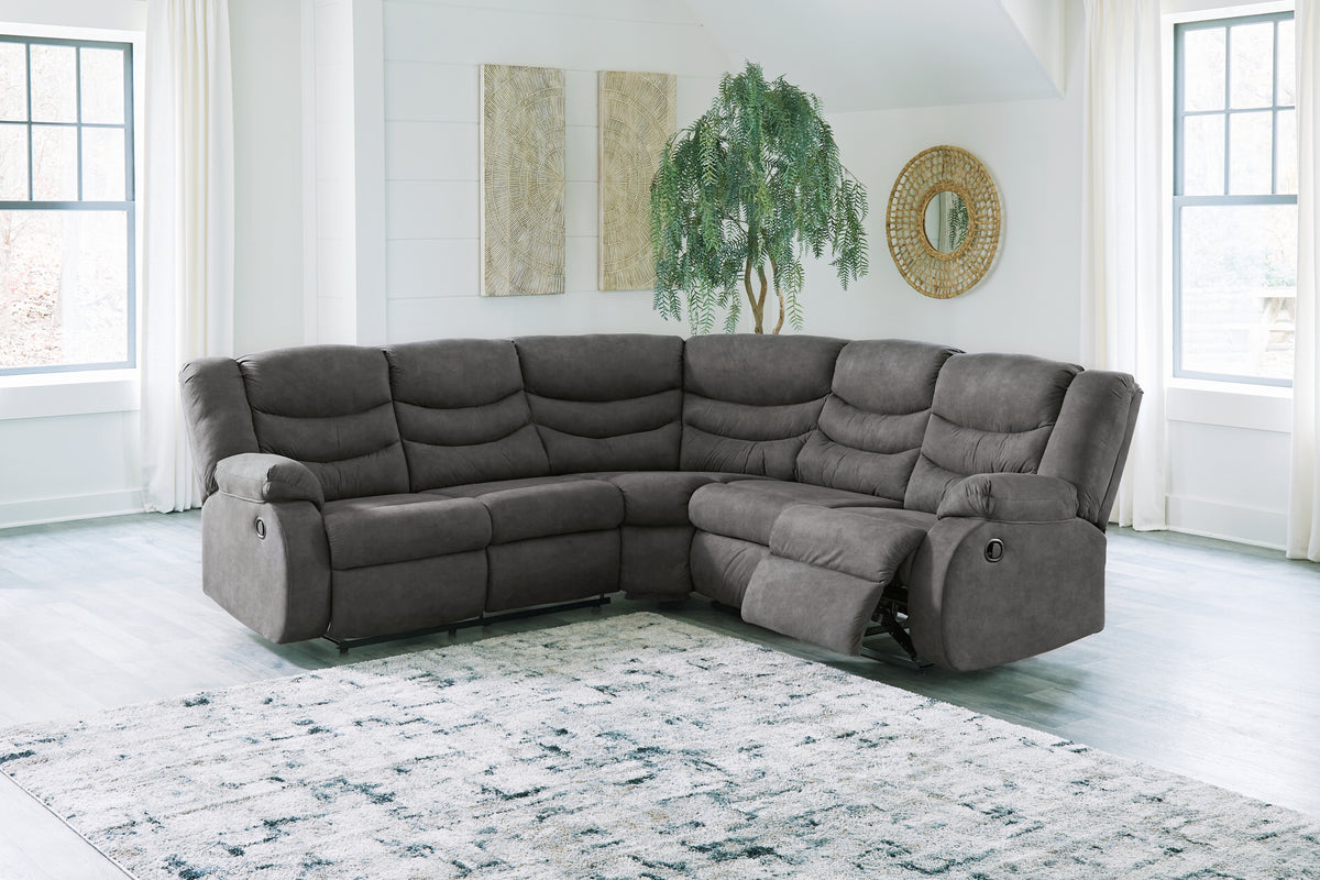Family Deals Furniture - Ashley Furniture - Partymate Sectional - 2-Piece Reclining Sectional / Slate - 36903S2