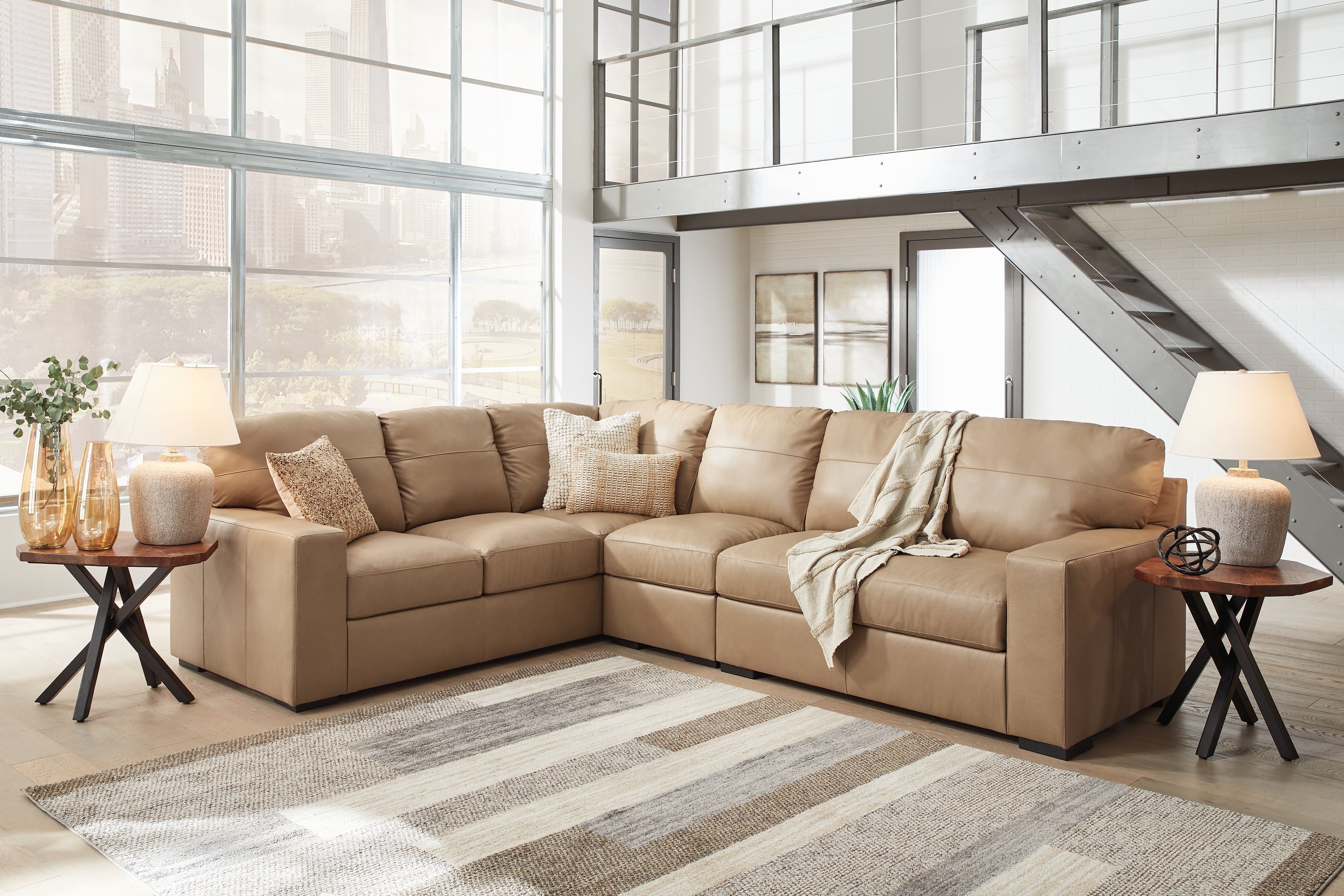Family Deals Furniture - Ashley Furniture - Bandon Sectional - LAF 3-Piece Sectional / Toffee - 38006S3