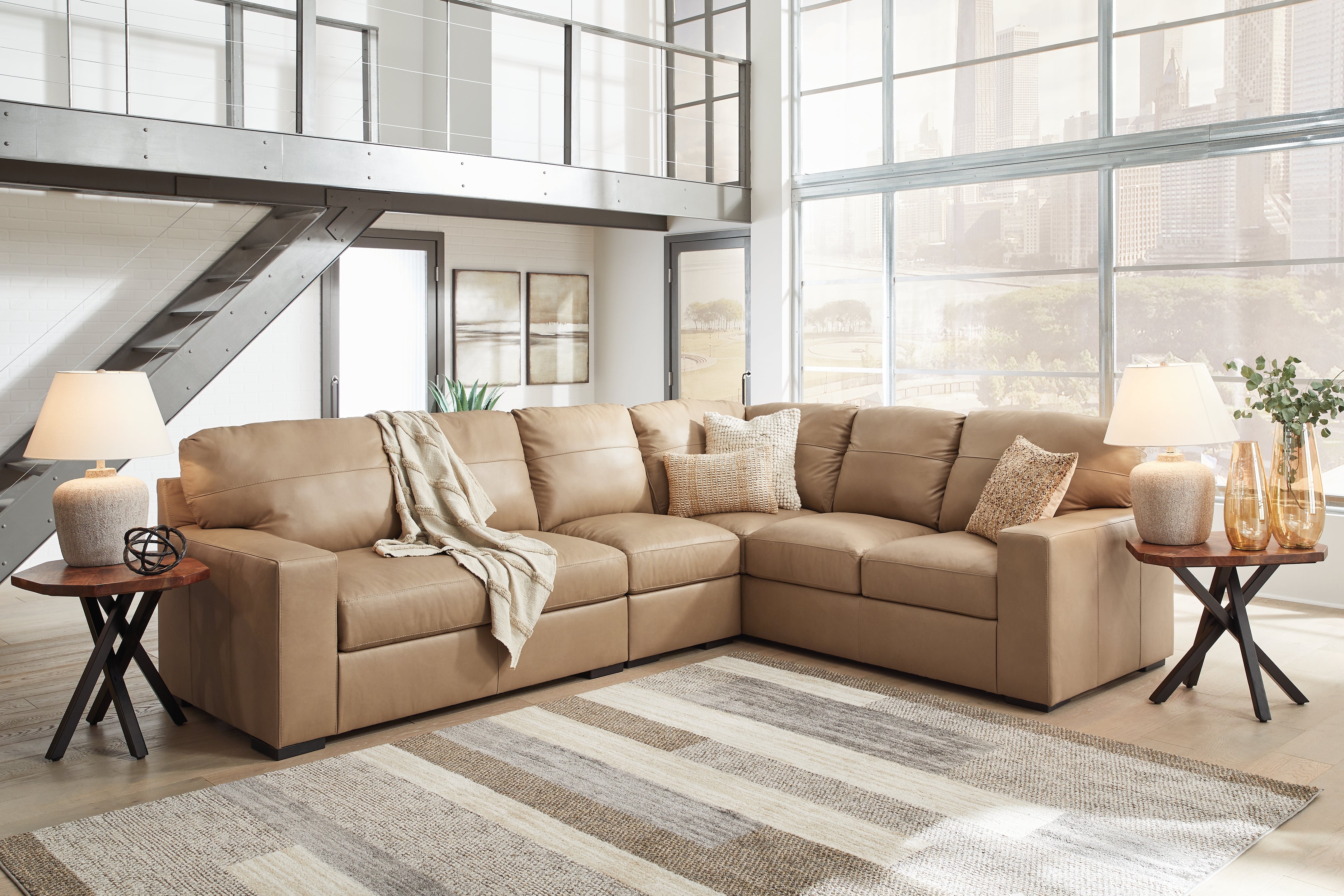 Family Deals Furniture - Ashley Furniture - Bandon Sectional - RAF 3-Piece Sectional / Toffee - 38006S4