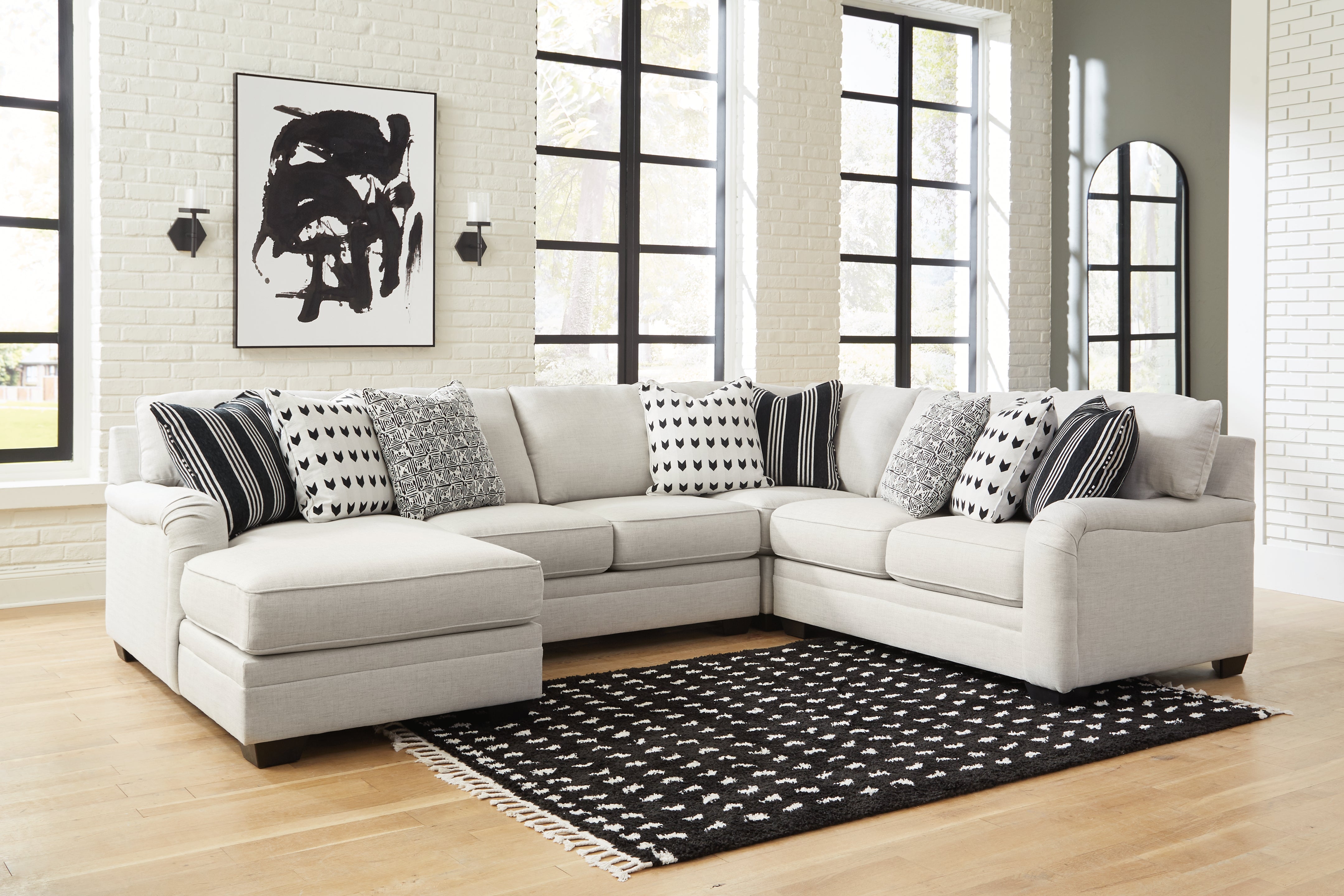 Family Deals Furniture - Ashley Furniture - Huntsworth Sectional - RAF 4-Piece Sectional with Chaise / Dove Gray - 39702S3