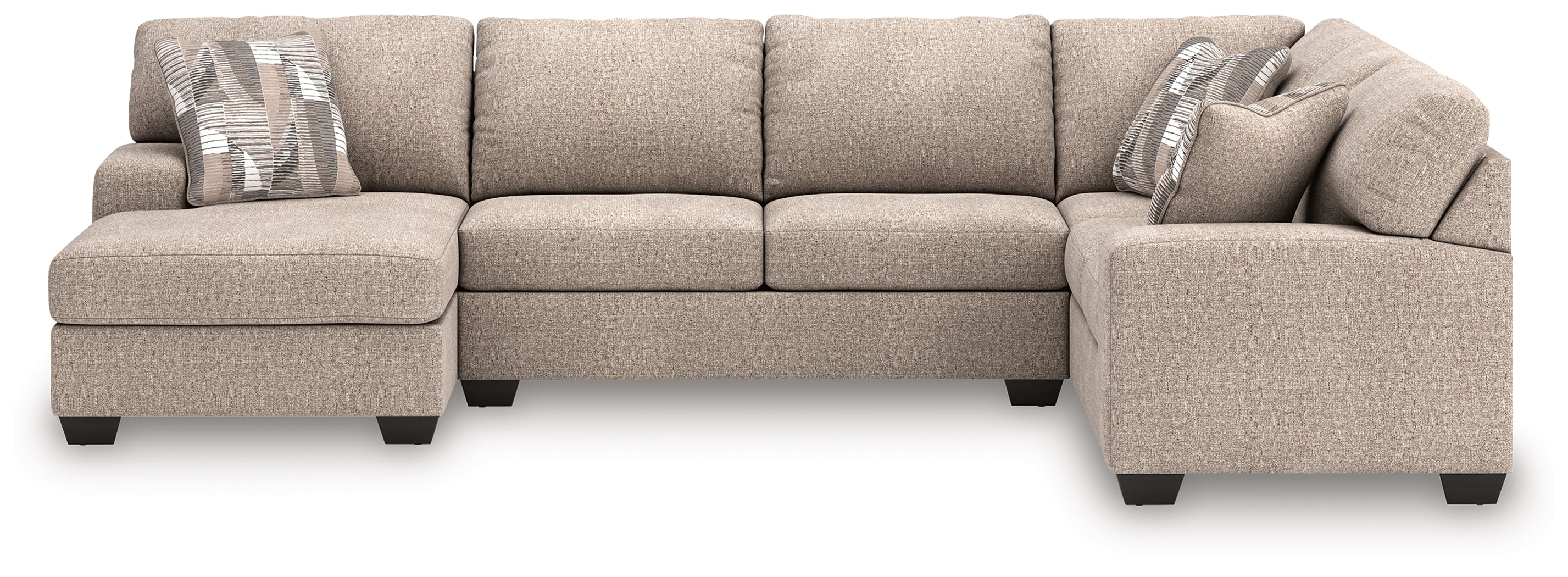Family Deals Furniture - Ashley Furniture - Newellen Sectional - RAF 3-Piece Sleeper Sectional with Chaise / Hemp - 48404S5