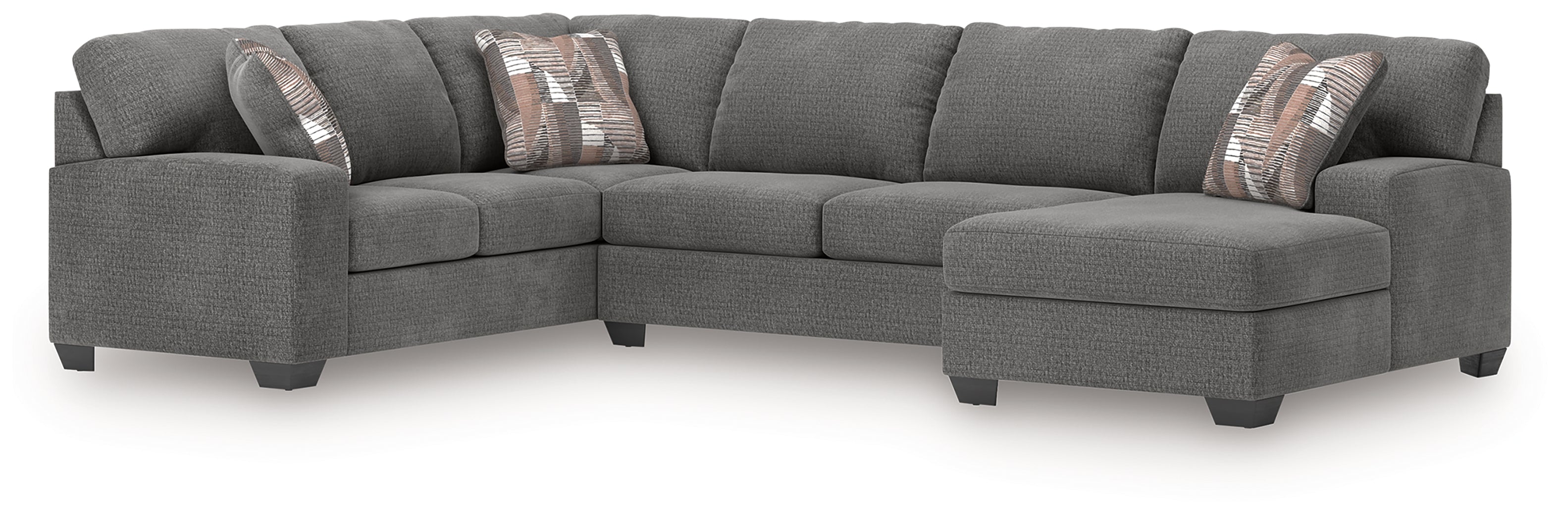 Family Deals Furniture - Ashley Furniture - Newellen Sectional - LAF 3-Piece Sleeper Sectional with Chaise / Greystone - 48405S6