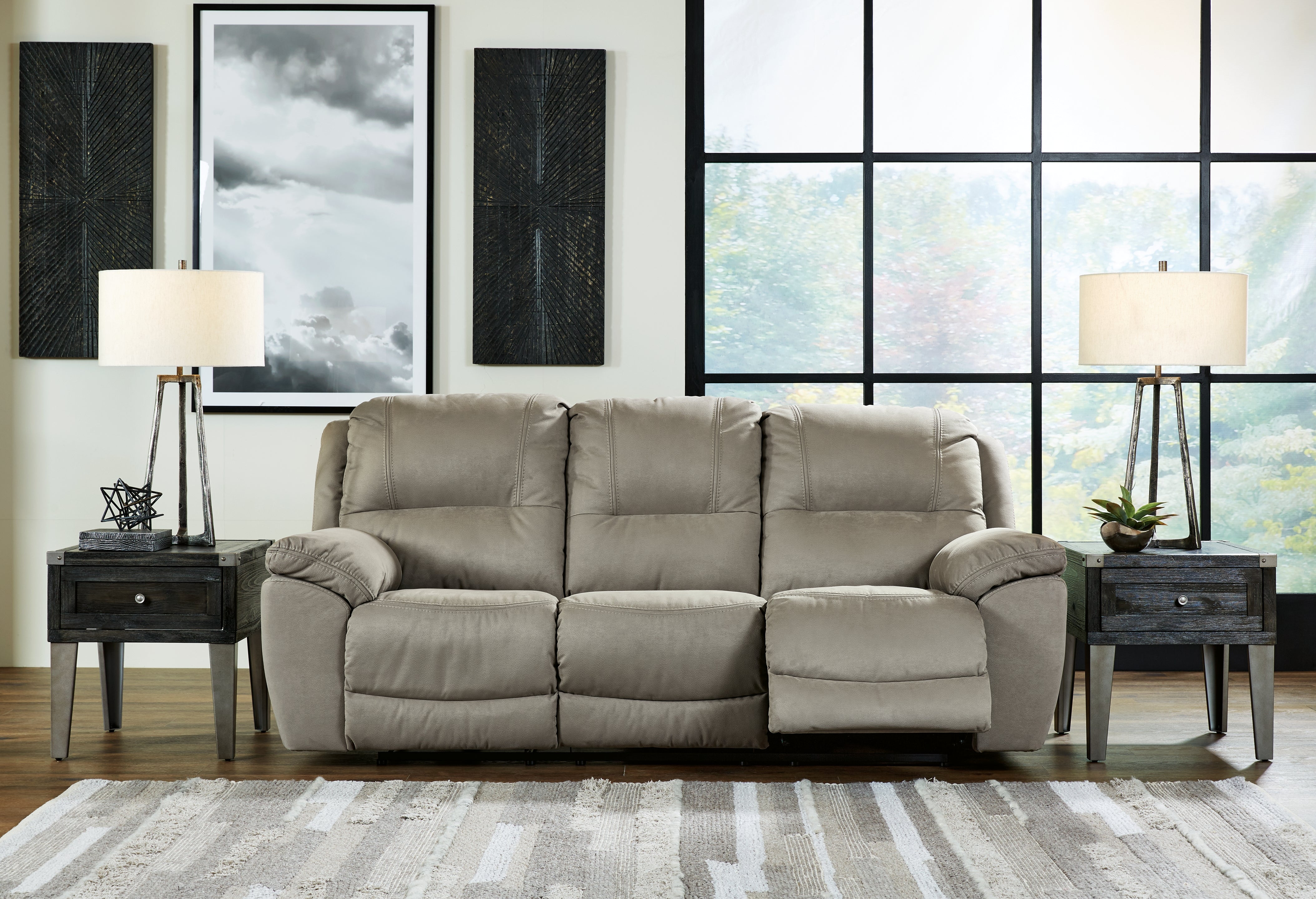 Family Deals Furniture - Ashley Furniture - Next-Gen Gaucho Living Room - Reclining Power Sofa / Putty - 5420387