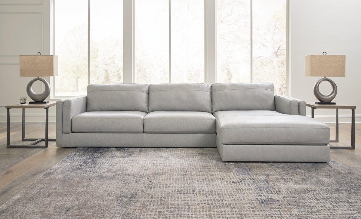 Family Deals Furniture - Ashley Furniture - Amiata Sectional - LAF 2-Piece Sectional with Chaise / Glacier - 57404S2
