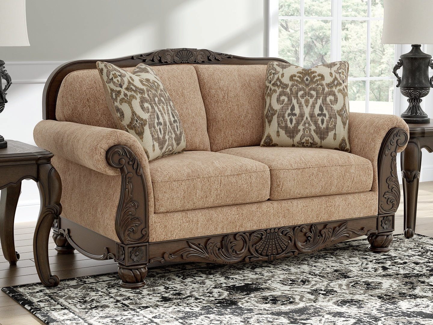 Family Deals Furniture - Ashley Furniture - Chelsworth Living Room - Loveseat / Golden - PC5790535