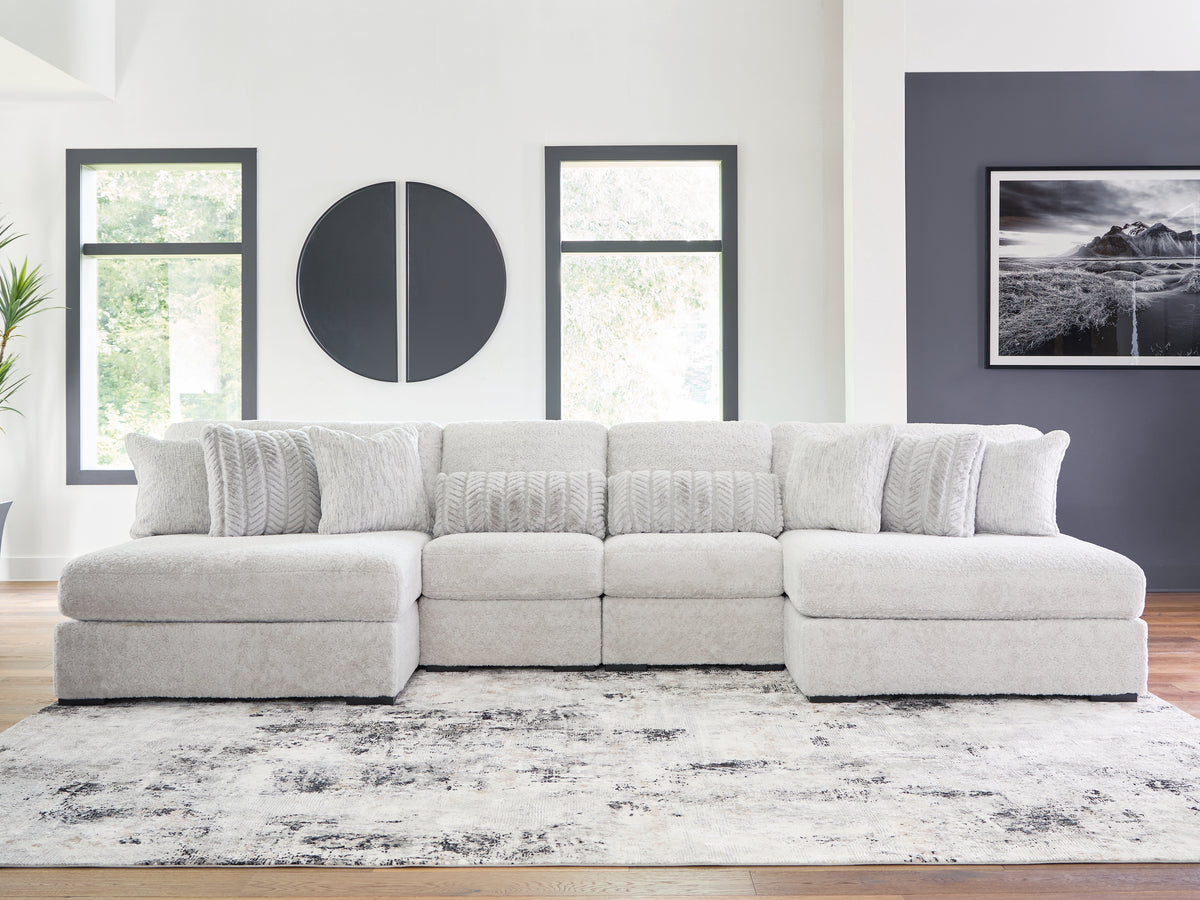 Family Deals Furniture - Ashley Furniture - Cuddle Plush Sectional - RAF 5-Piece Sectional / Arctic - PC59106S2