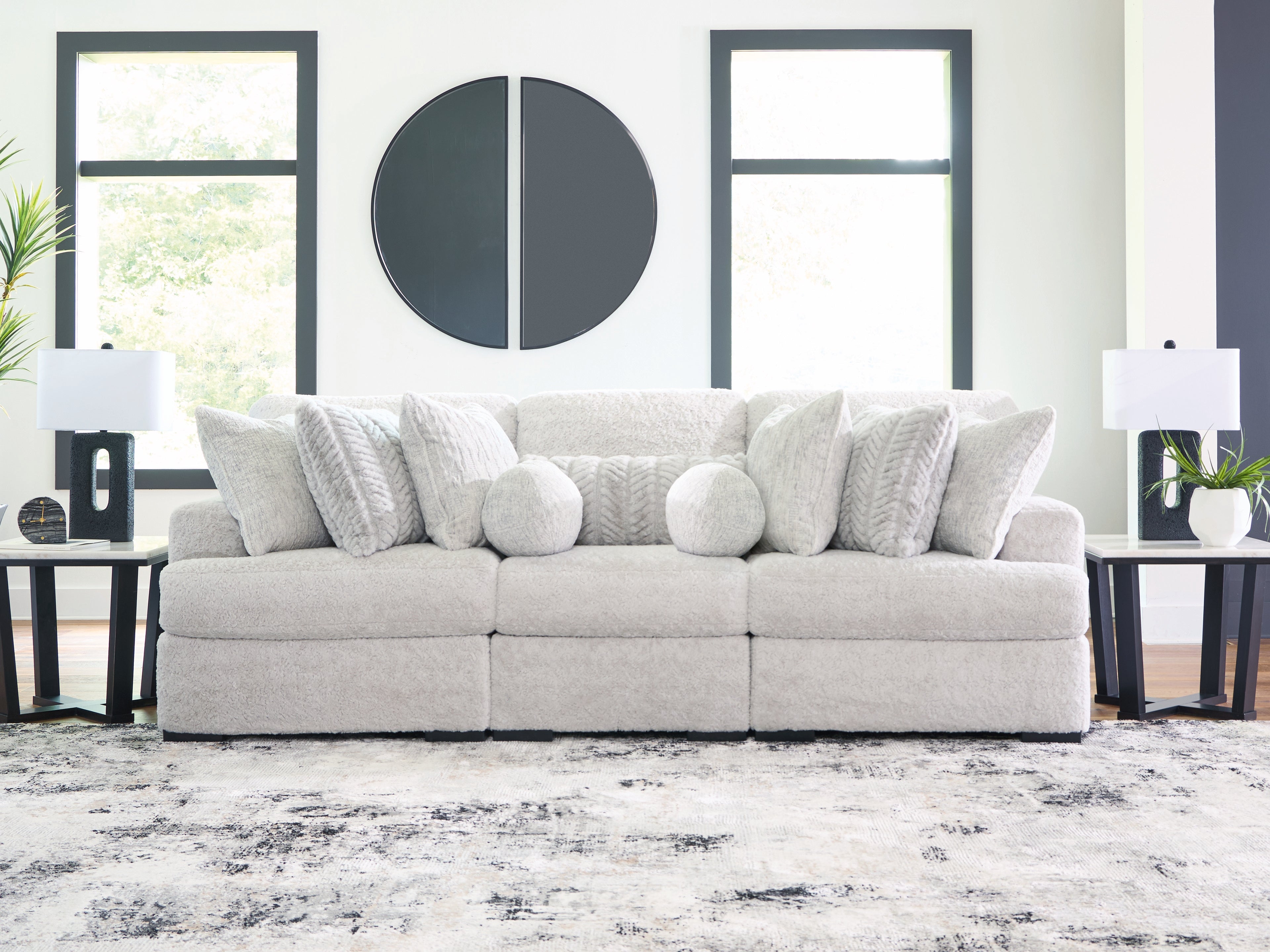 Family Deals Furniture - Ashley Furniture - Cuddle Plush Sectional - RAF 3-Piece Sectional / Arctic - PC59106S5