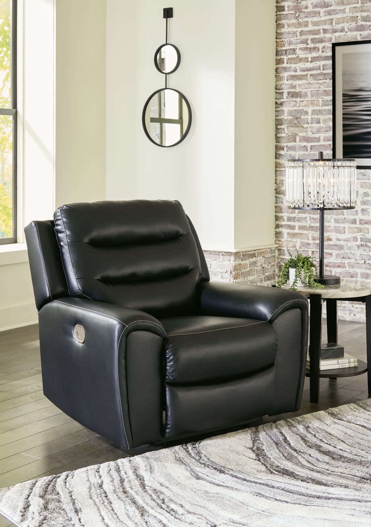 Family Deals Furniture - Ashley Furniture - Warlin Living Room - PWR REC Loveseat/CON/ADJ HDRST / Black - 6110518