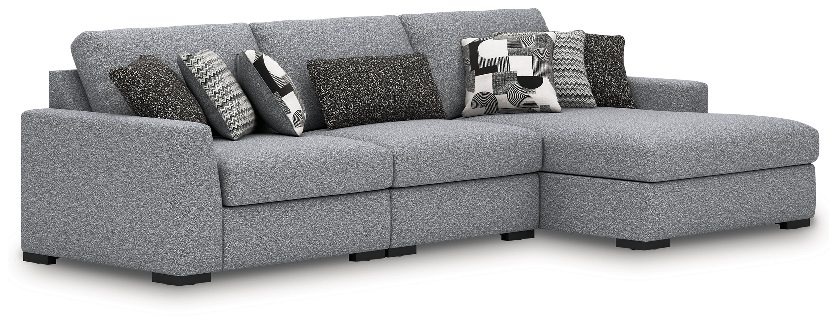 Family Deals Furniture - Ashley Furniture - Bealton Sectional - RAF 3-Piece Sectional with Chaise / Salt and Pepper - 61305S3