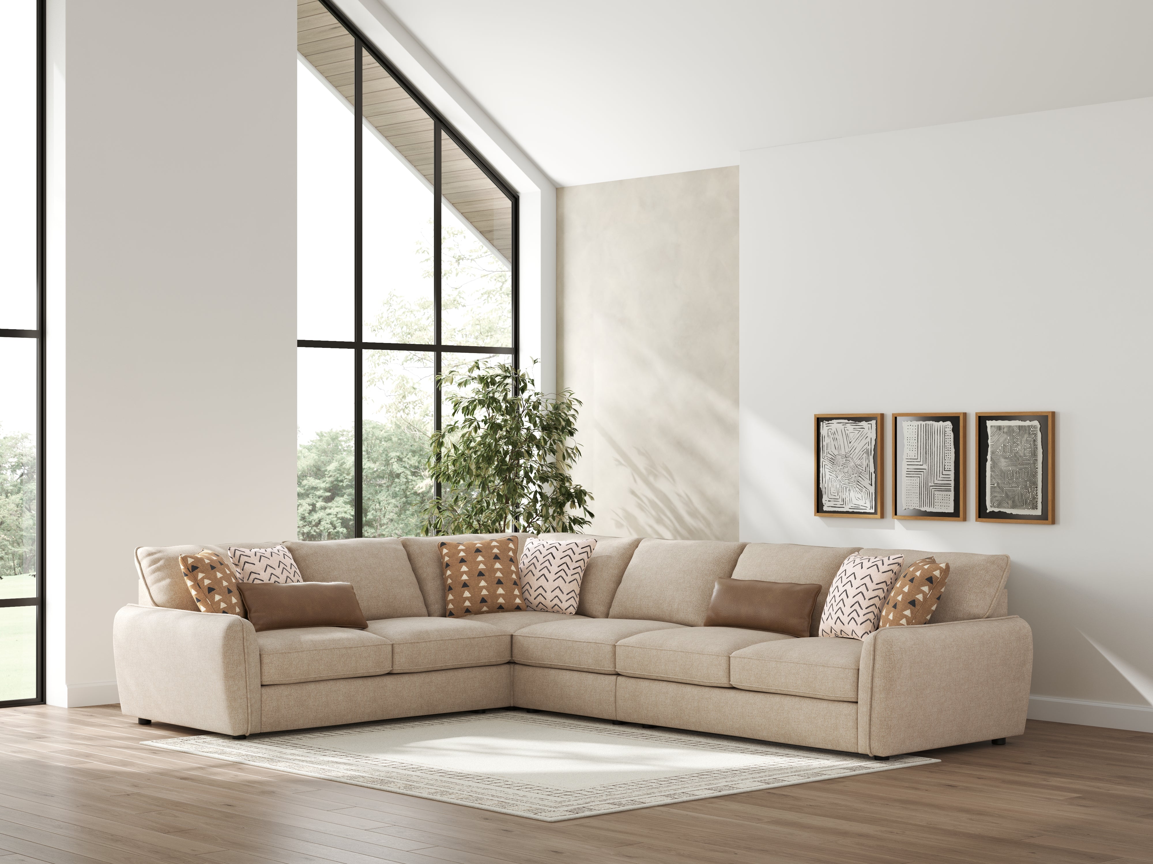 Family Deals Furniture - Ashley Furniture - Seyler Sectional - LAF 4-Piece Sectional / Sand - 61405S2