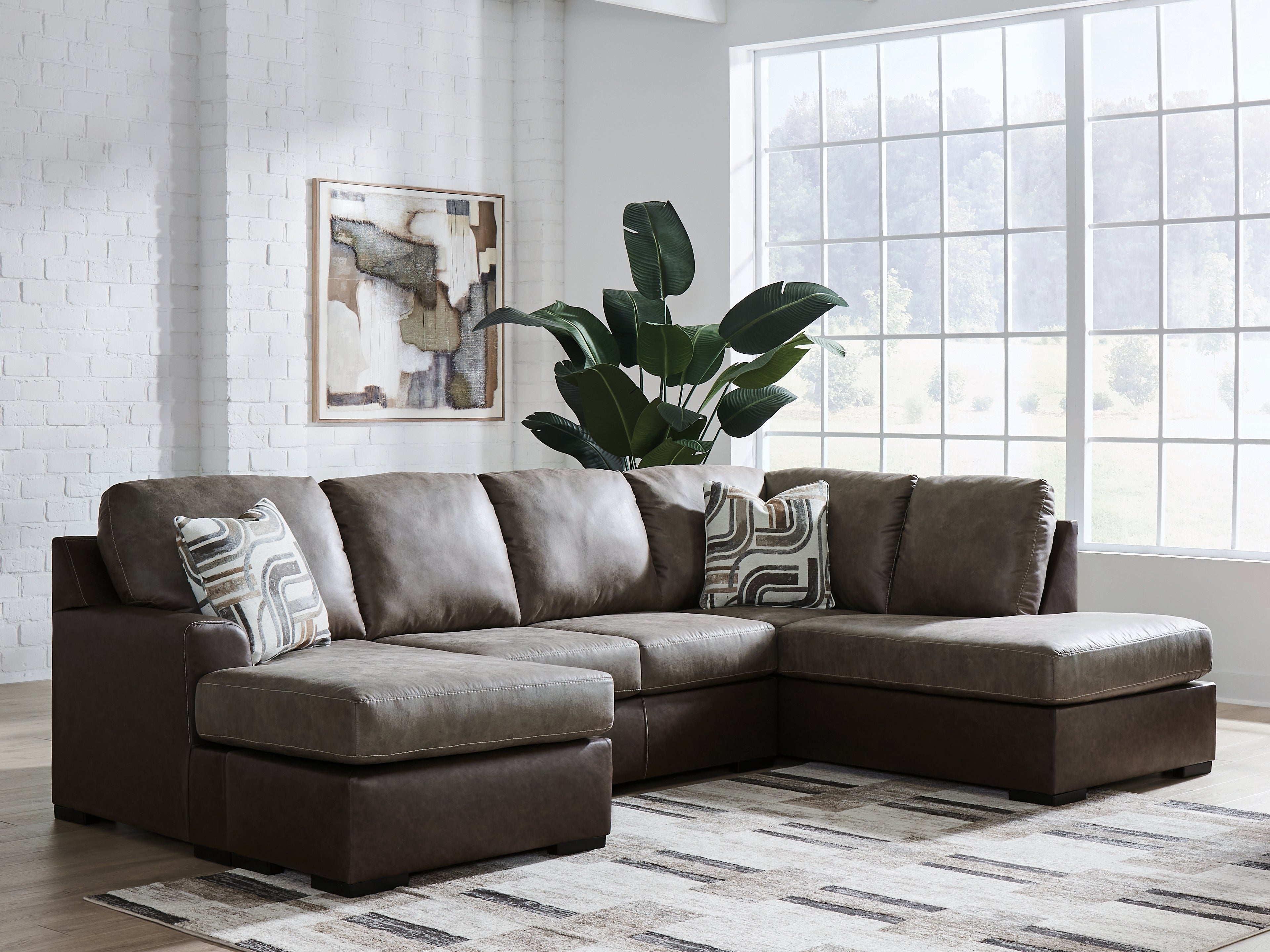 Family Deals Furniture - Ashley Furniture - Castille Way Sectional - LAF 2-Piece Sectional with Chaise / Fossil - PC62703S2