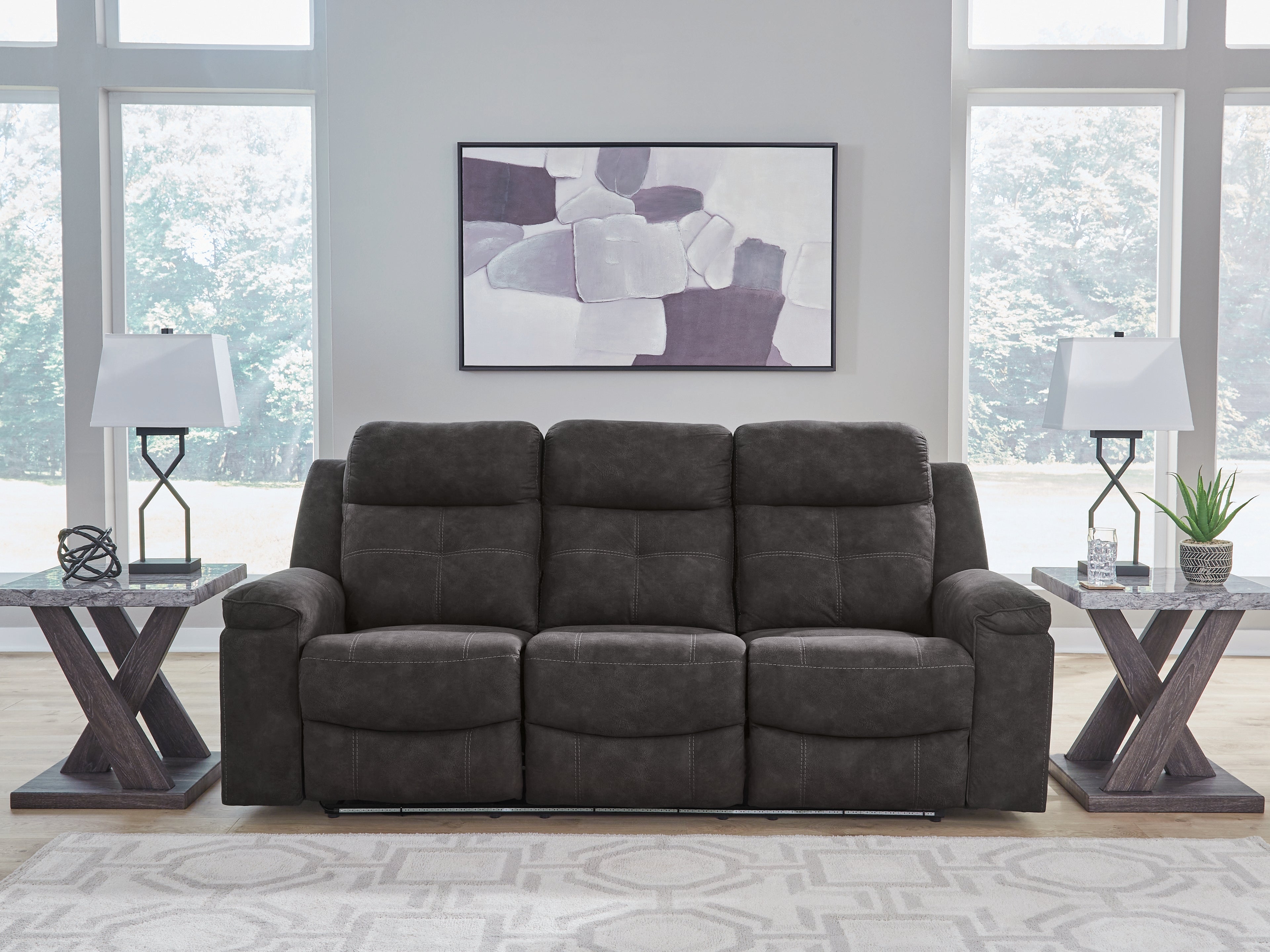 Family Deals Furniture - Ashley Furniture - Brysonview Living Room - Reclining Sofa / Charcoal - 6360588