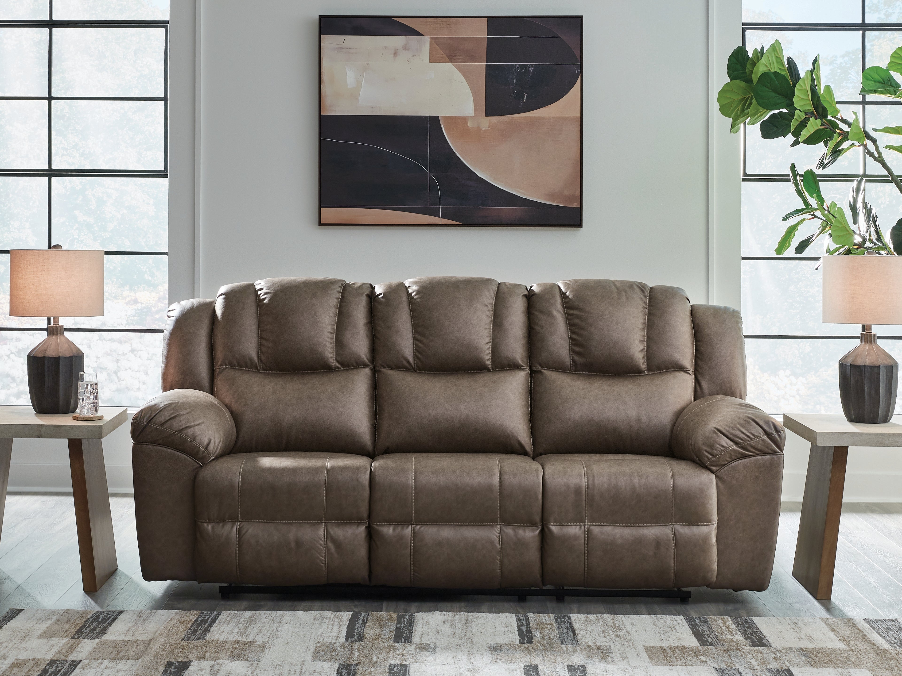 Family Deals Furniture - Ashley Furniture - Lowilla Living Room - Reclining Sofa / Driftwood - PC6450688
