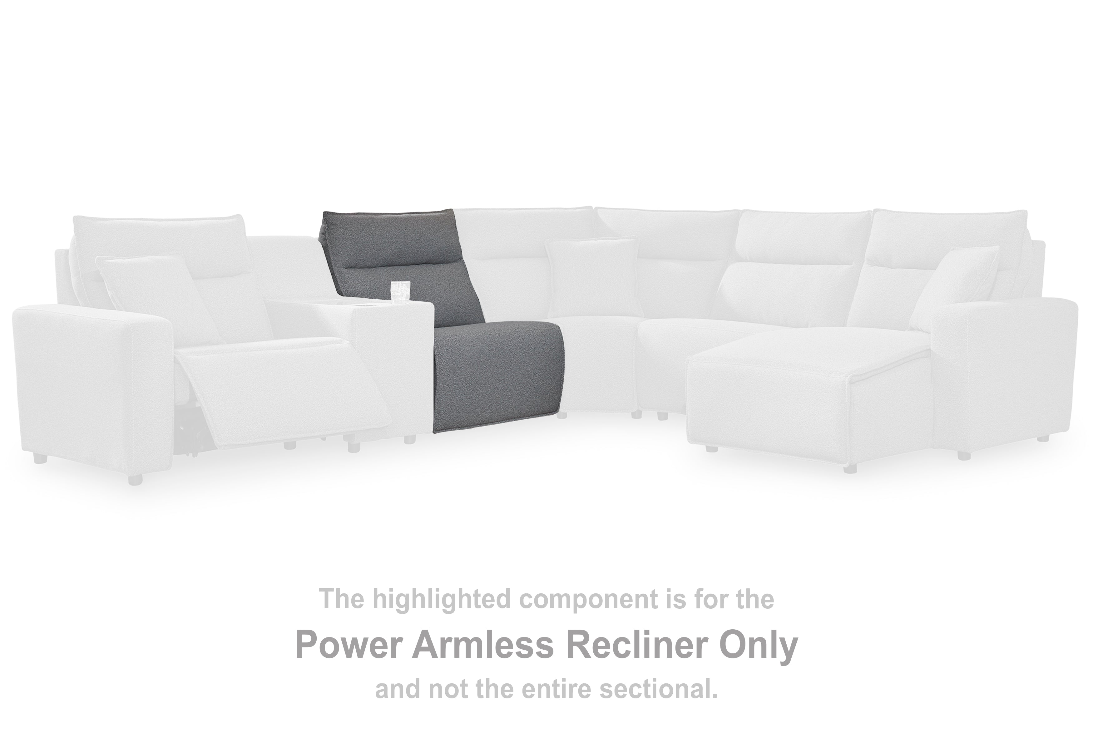 Family Deals Furniture - Ashley Furniture - ModMax II Sectional - PWR Armless REC w/ADJ Headrest / Salt and Pepper - 6590631