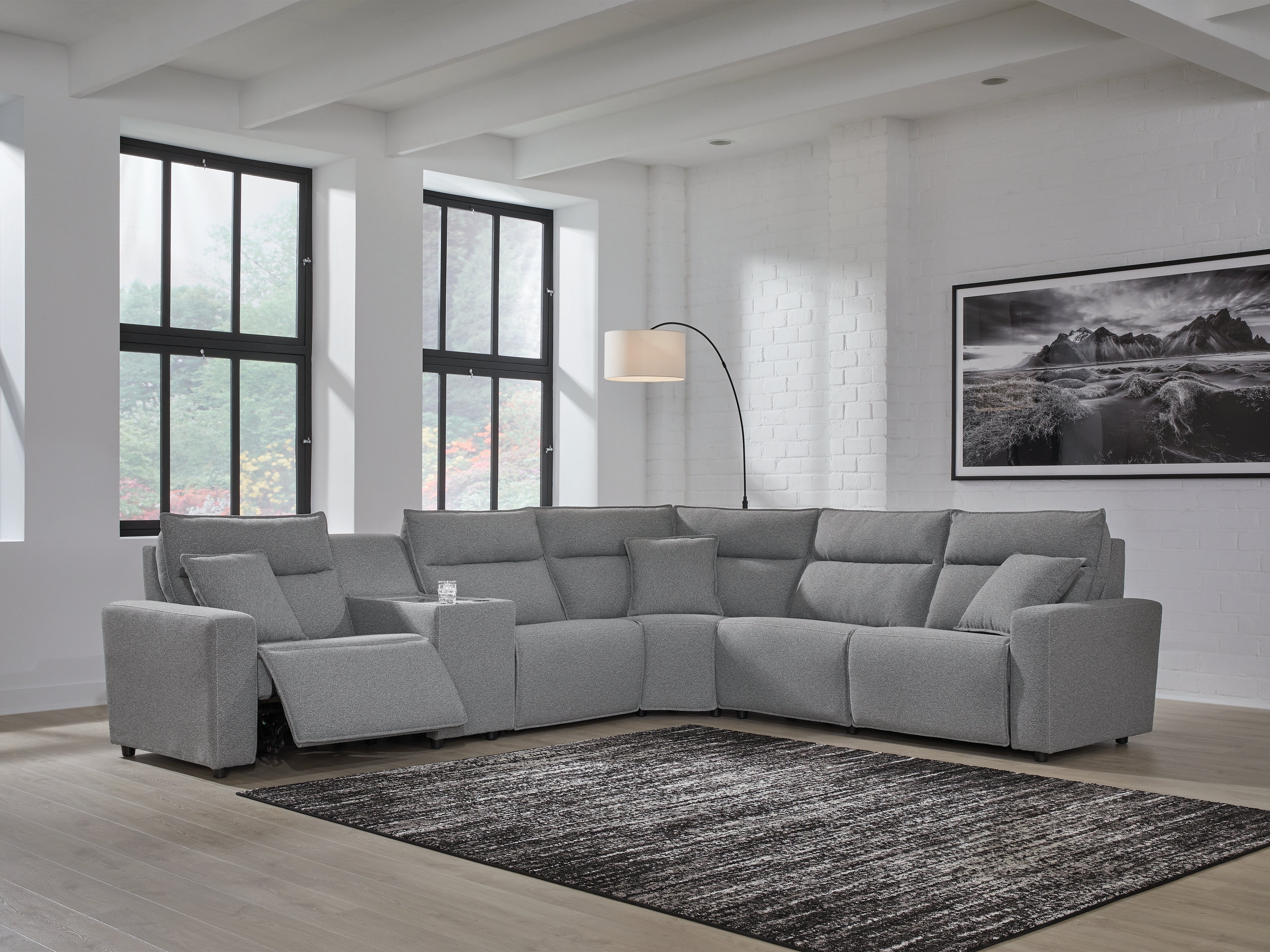 Family Deals Furniture - Ashley Furniture - ModMax II Sectional - 6-Piece Power Reclining Sectional / Salt and Pepper - 65906S10
