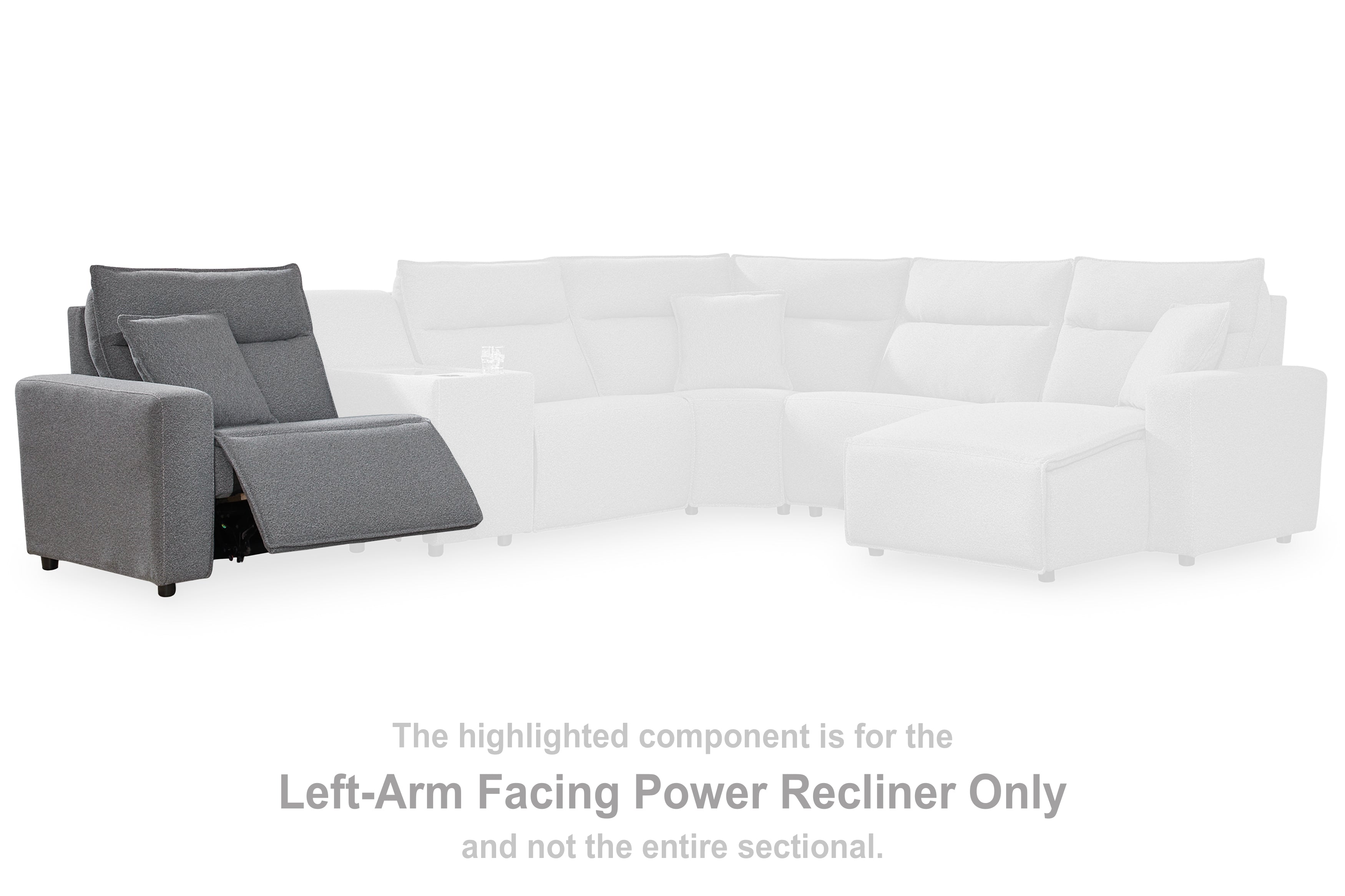 Family Deals Furniture - Ashley Furniture - ModMax II Sectional - LAF Zero Wall Power Recliner / Salt and Pepper - 6590658
