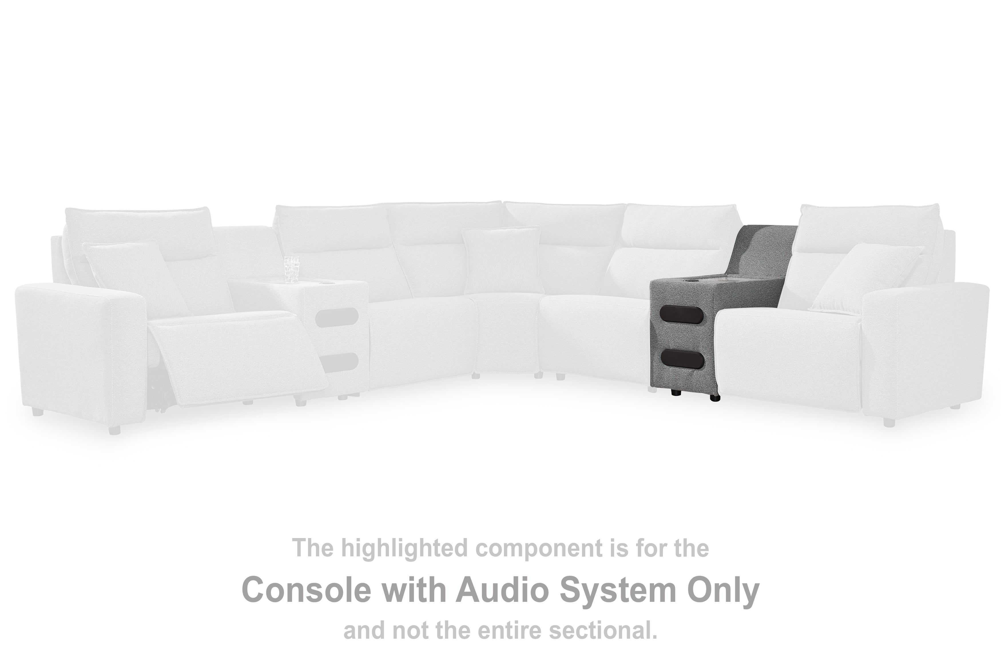 Family Deals Furniture - Ashley Furniture - ModMax II Sectional - Console with Audio System / Salt and Pepper - 6590660