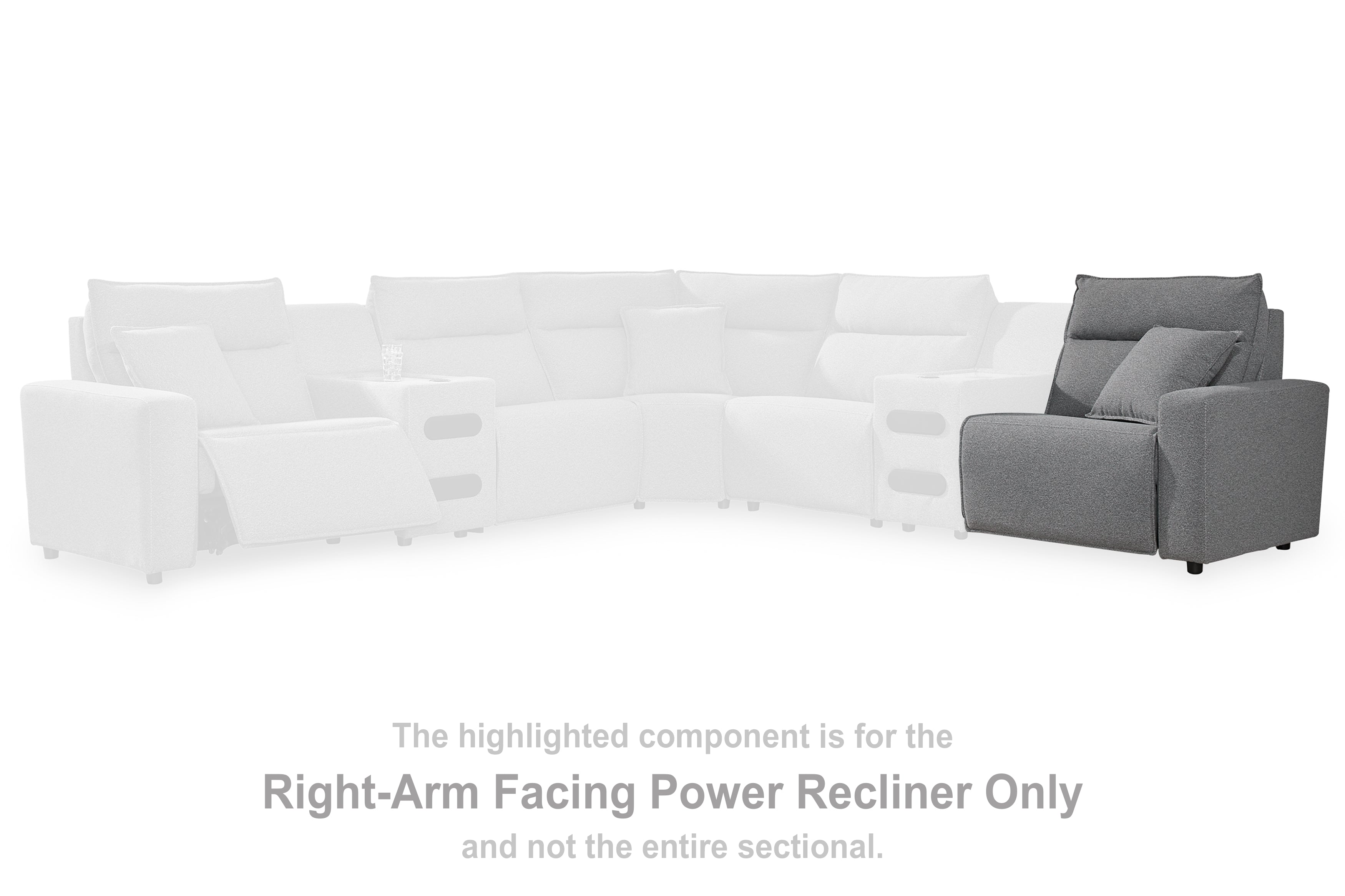 Family Deals Furniture - Ashley Furniture - ModMax II Sectional - RAF Zero Wall Power Recliner / Salt and Pepper - 6590662