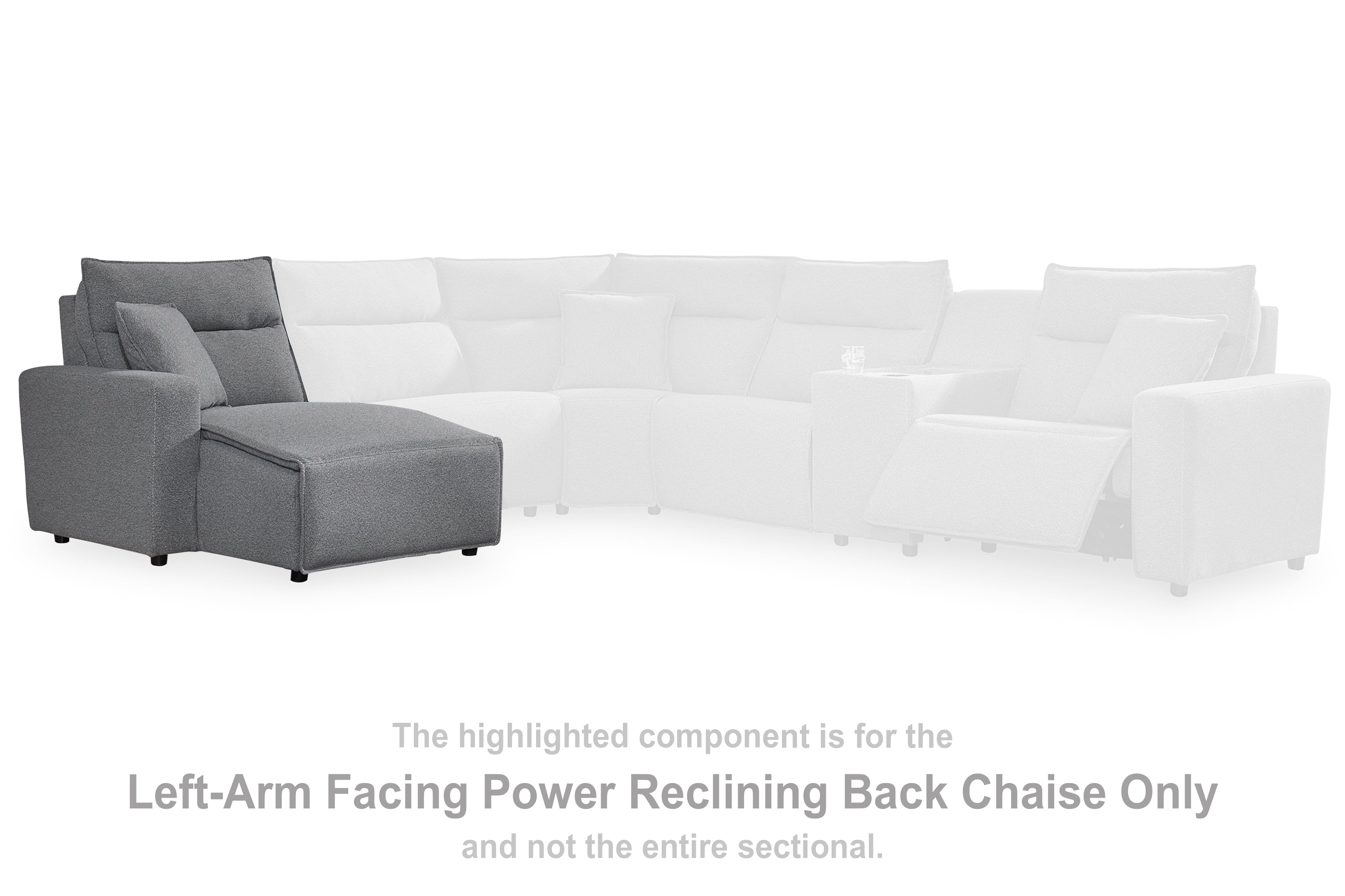 Family Deals Furniture - Ashley Furniture - ModMax II Sectional - LAF Press Back Power Chaise / Salt and Pepper - 6590679