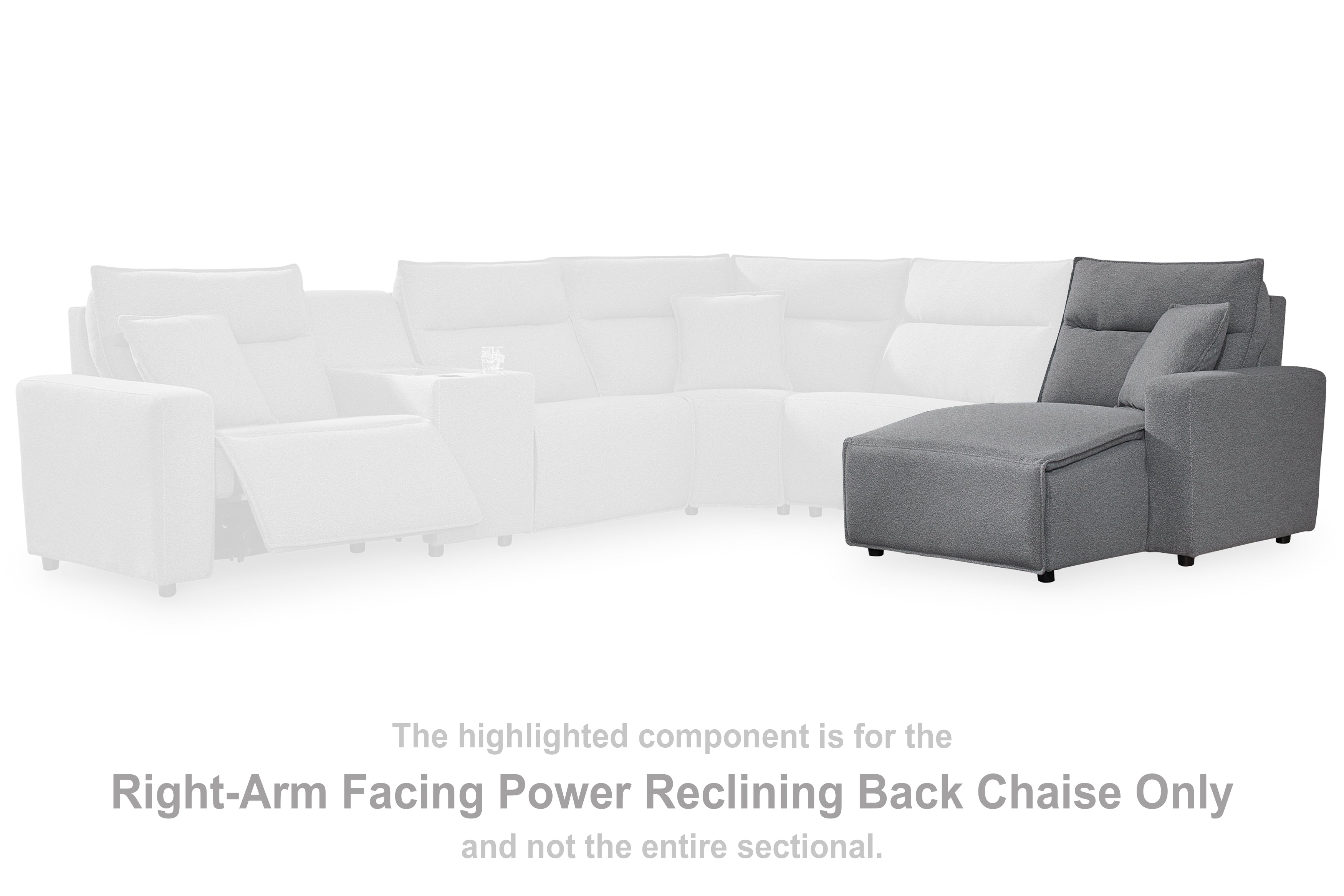 Family Deals Furniture - Ashley Furniture - ModMax II Sectional - RAF Press Back Power Chaise / Salt and Pepper - 6590697