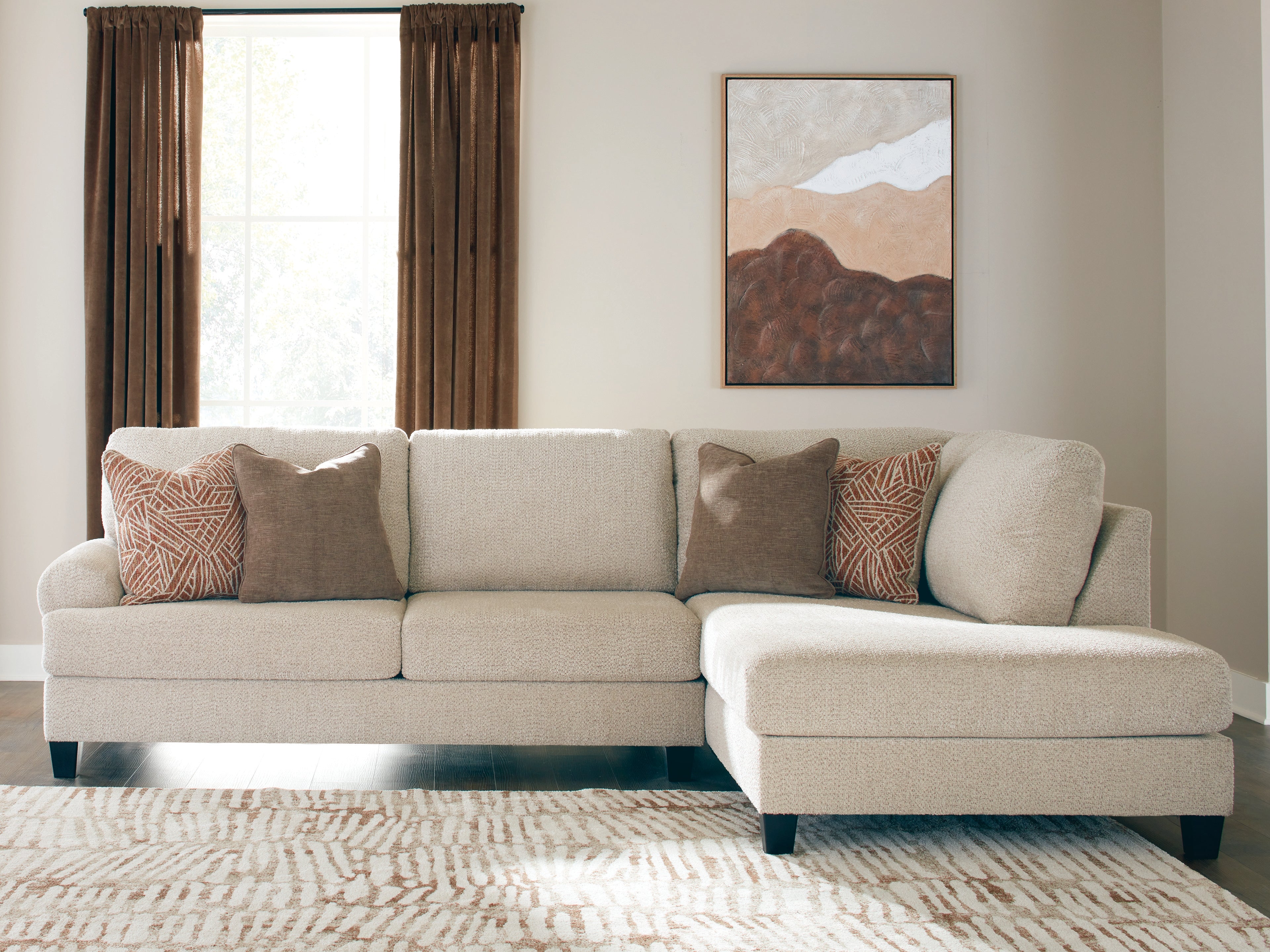 Family Deals Furniture - Ashley Furniture - Steelwater Retreat Sectional - LAF 2-Piece Sectional with Chaise / Latte - 66704S2