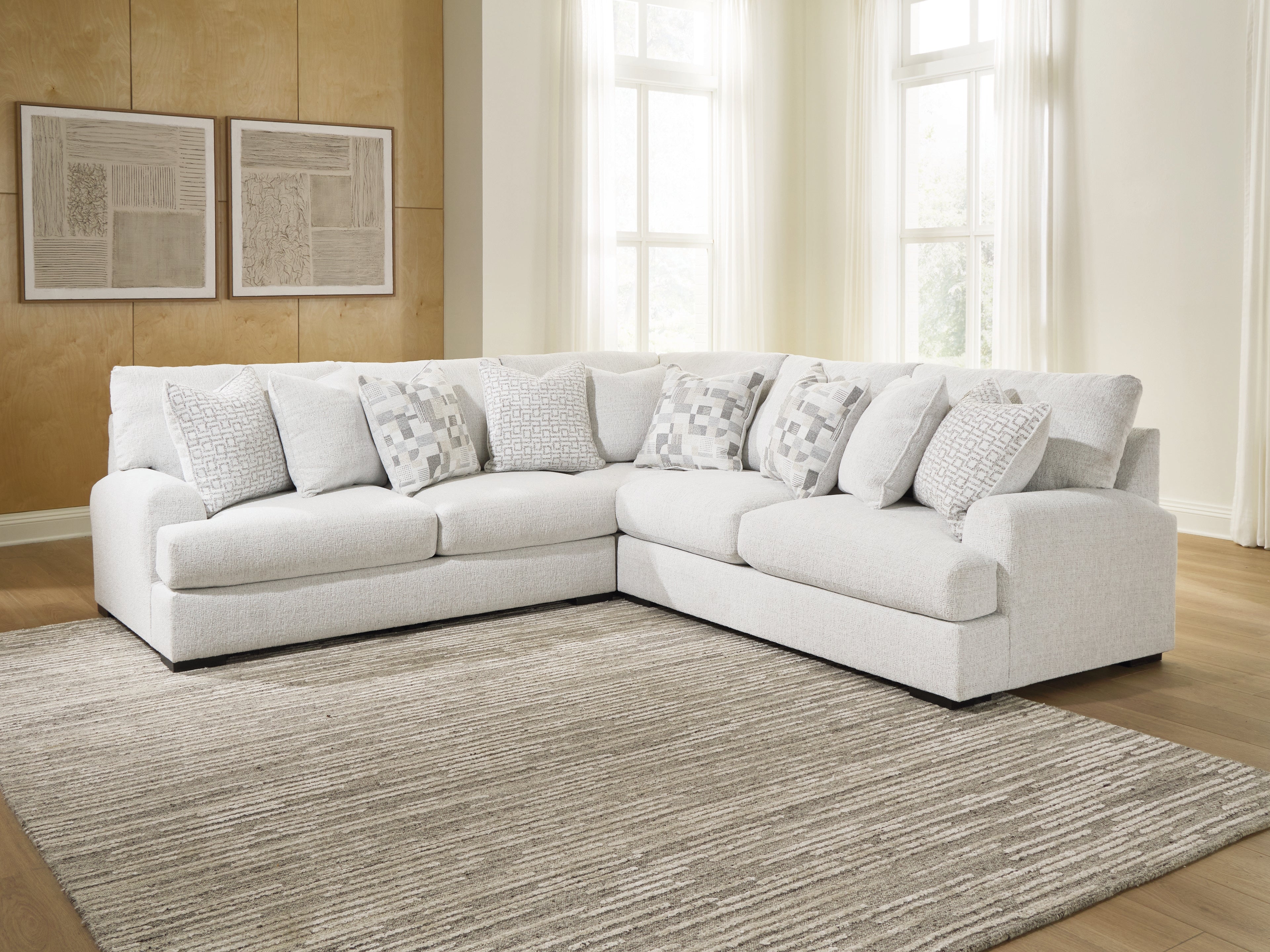 Family Deals Furniture - Ashley Furniture - Misty-Lakes Sectional - 3-Piece Sectional / Chalk - PC66906S4