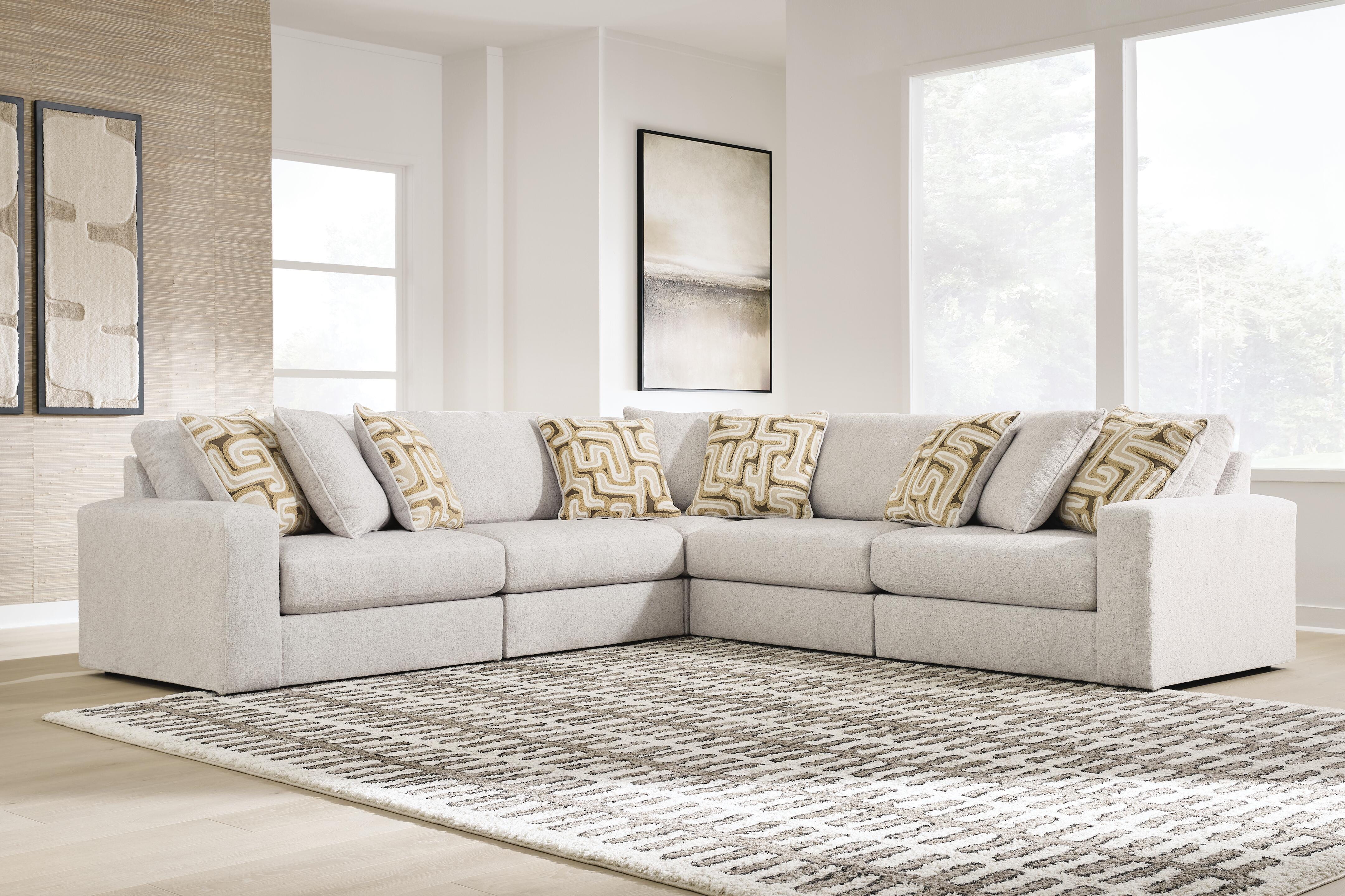 Family Deals Furniture - Ashley Furniture - Kestrie Sectional - RAF 5-Piece Sectional / Feathered - PC68706S17